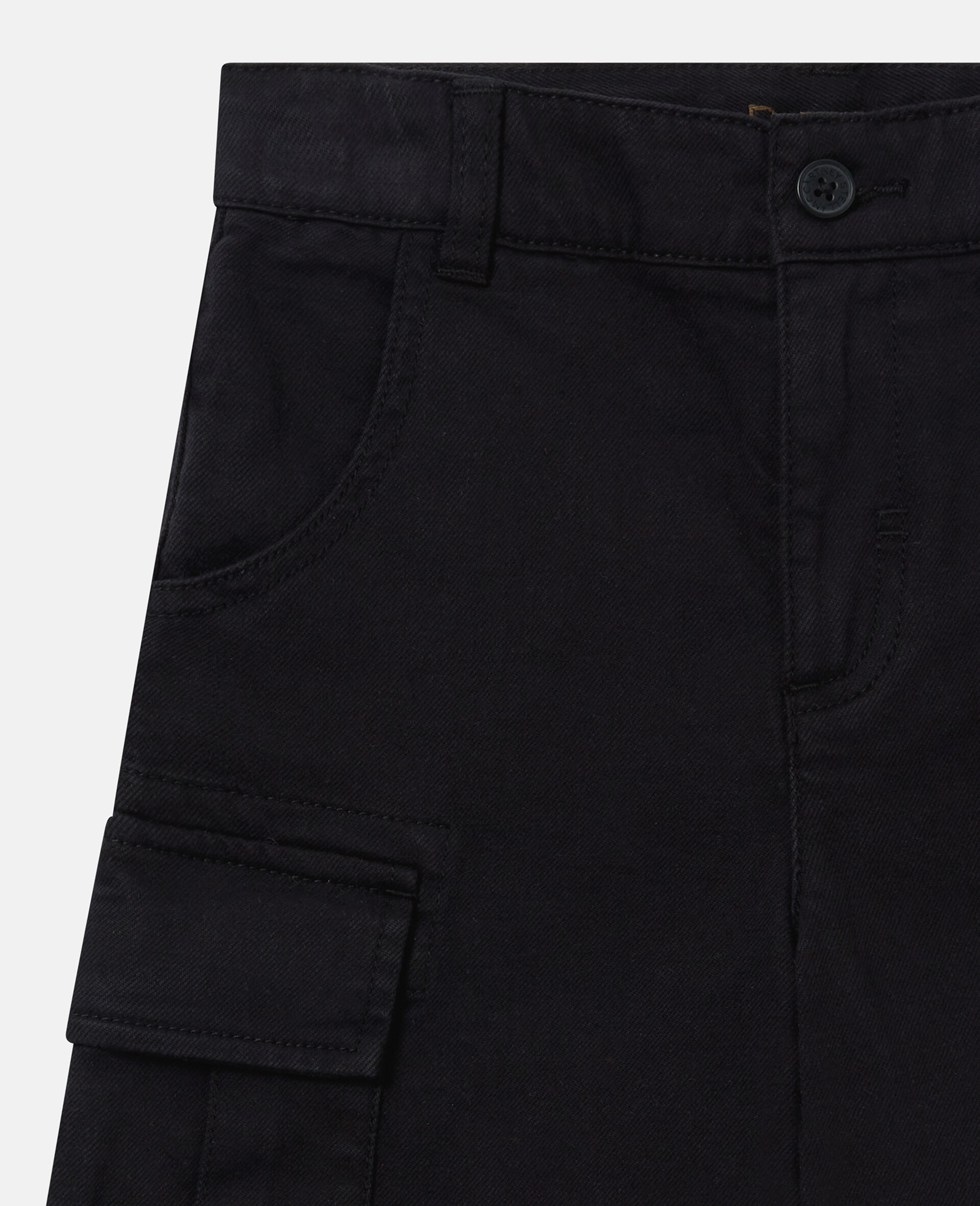 Gabardine Cargo Shorts-Black-medium