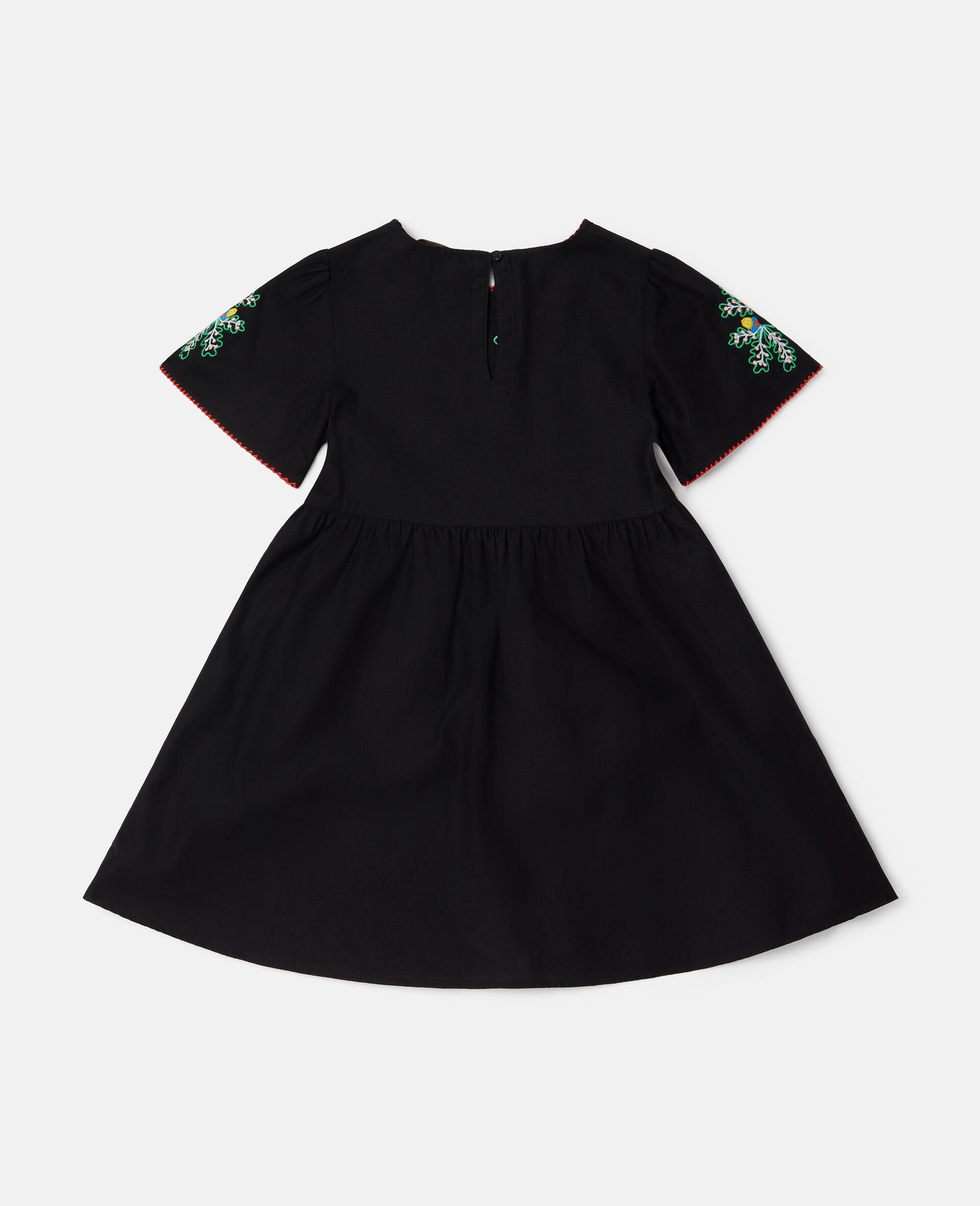 Folk Flower Embroidery Dress-Black-large Folk Flower Embroidery Dress-Black-large image number 2