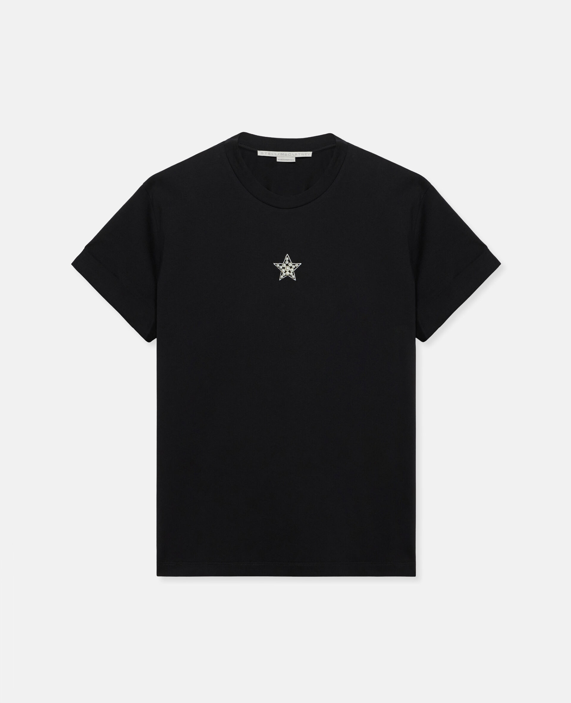 Women Black Pearl Mini Star T-Shirt | Stella McCartney US
