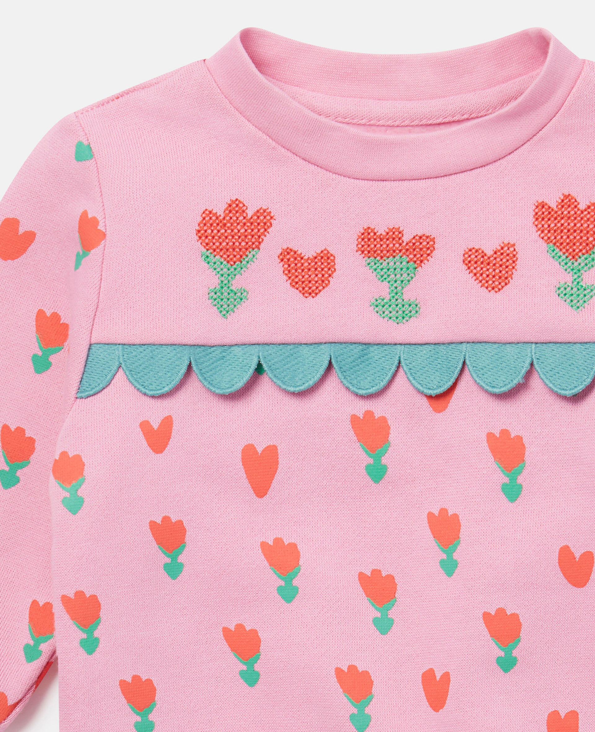 Tulip Print Sweatshirt-Pink-large Tulip Print Sweatshirt-Pink-large image number 1