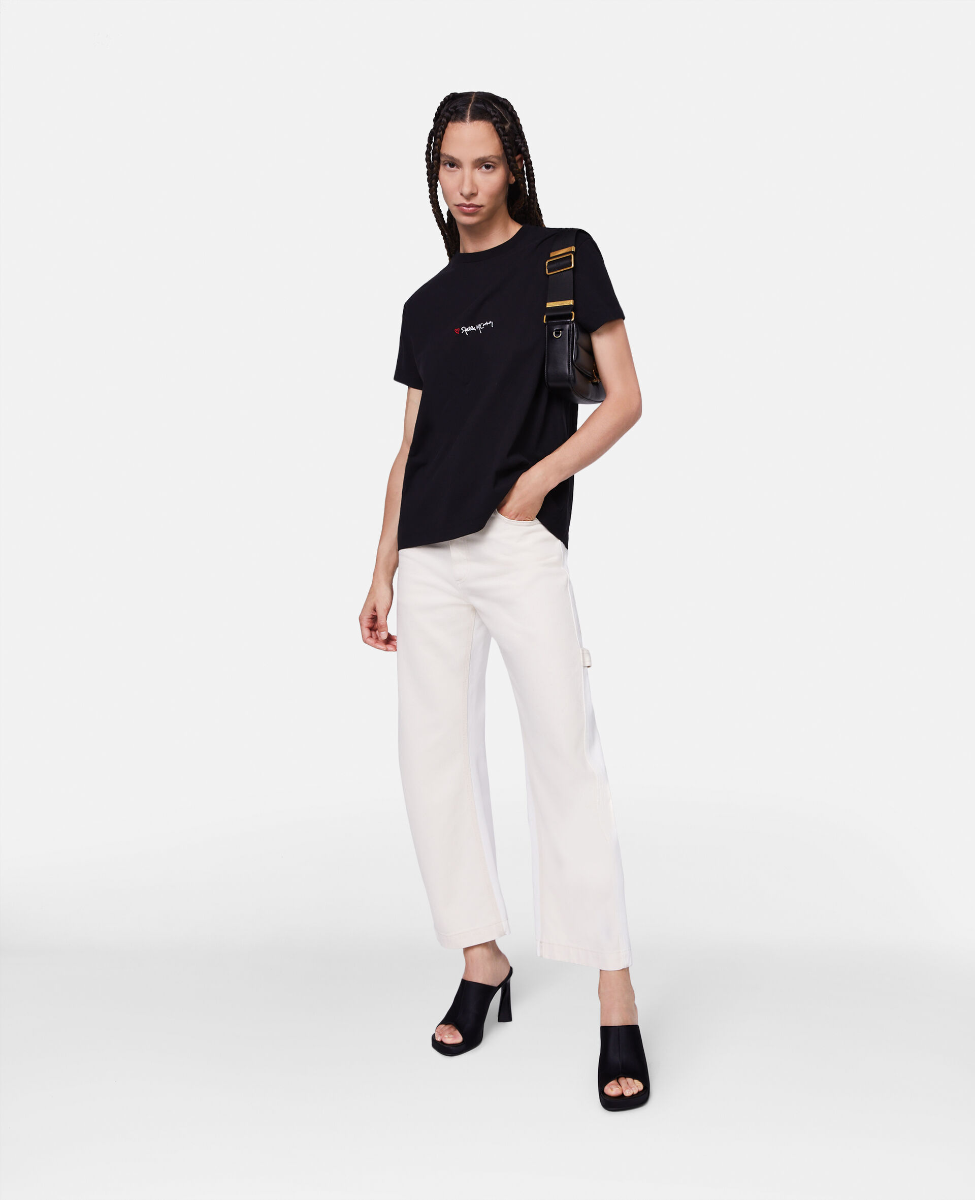 ステラ アイコニック ラブロゴ Tシャツ-ブラック-model