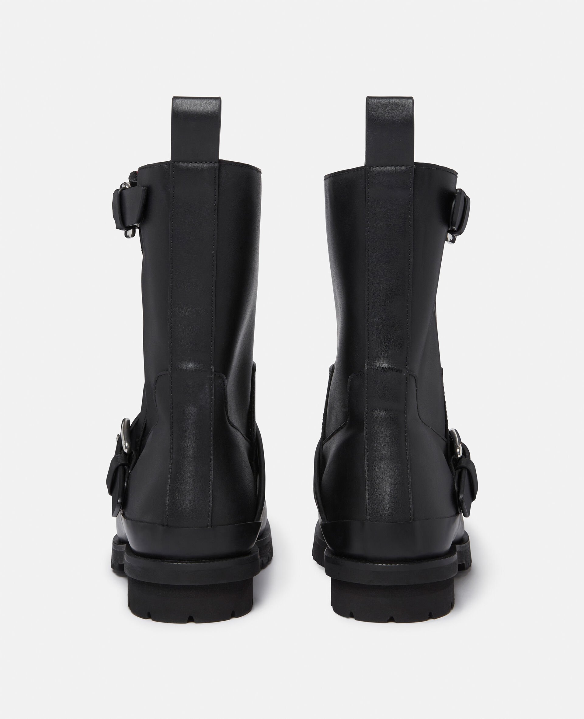 Trace Buckle-Strap Biker Boots-Black-large image number 3