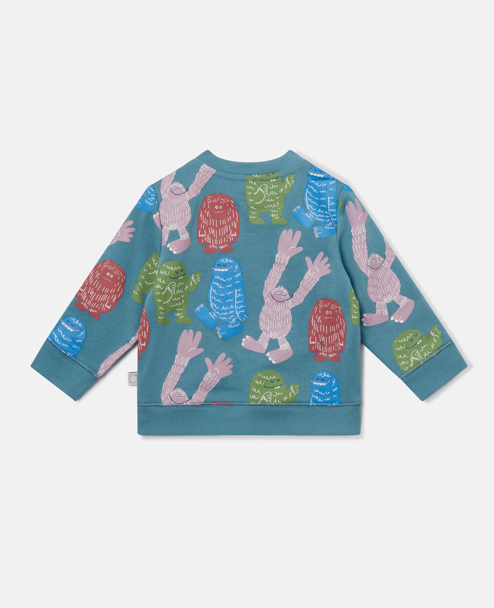 Monster Print Crewneck Sweatshirt-Blue-large Monster Print Crewneck Sweatshirt-Blue-large image number 2