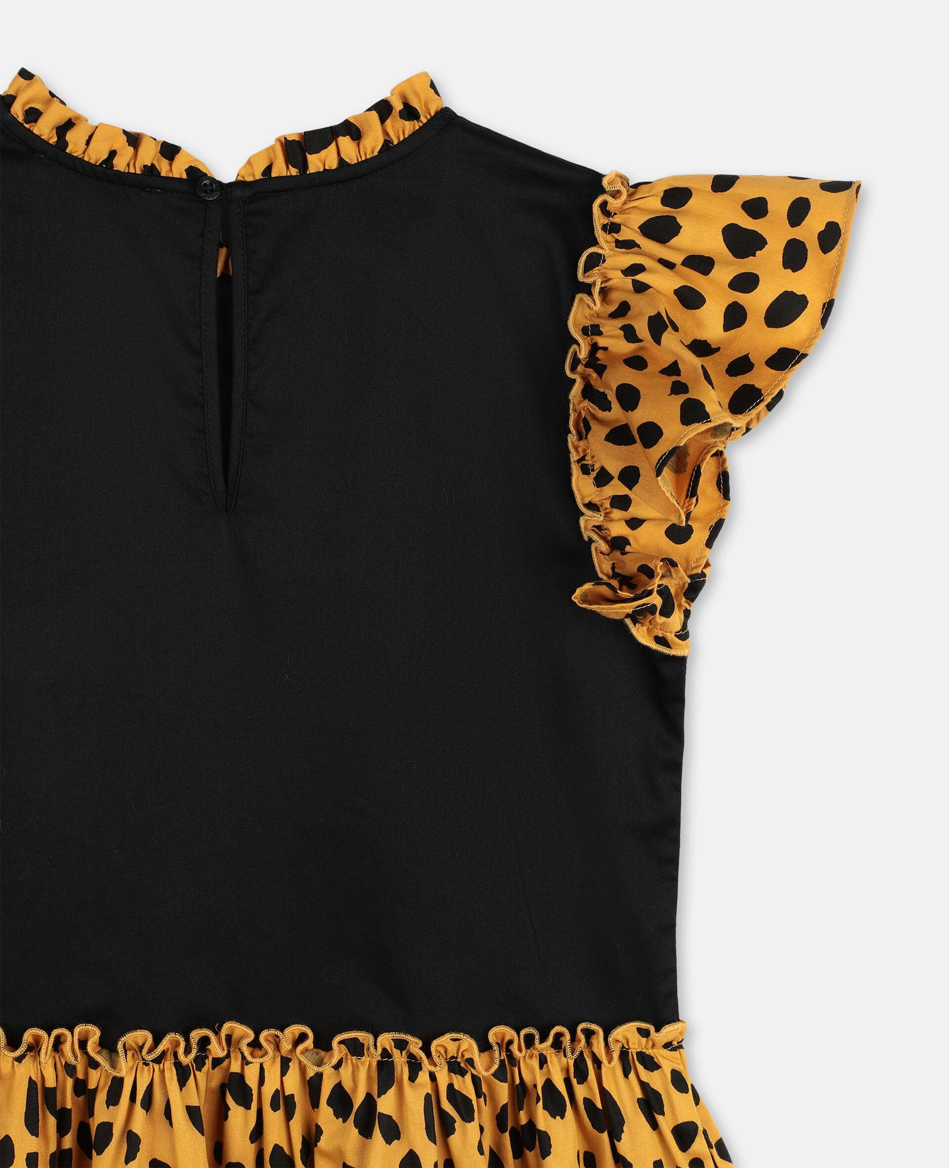 Robe en coton à motif guépard-Noir-large image number 2