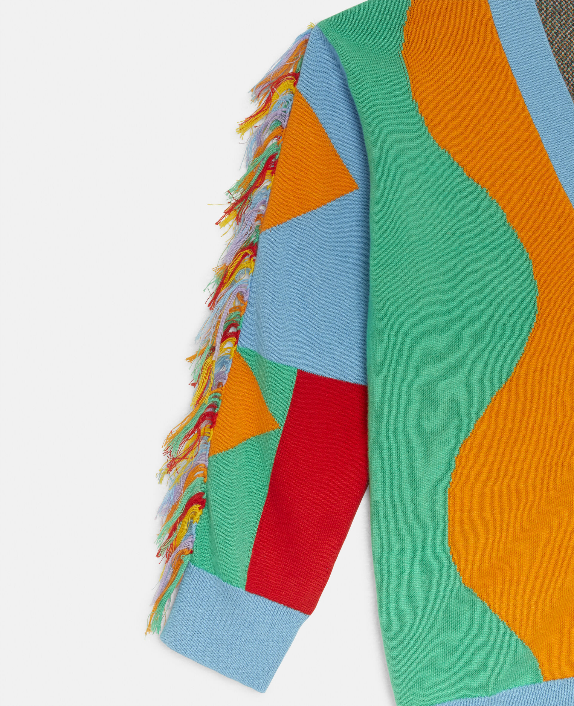 Fringed Knit Cardigan -Multicolour-large image number 1