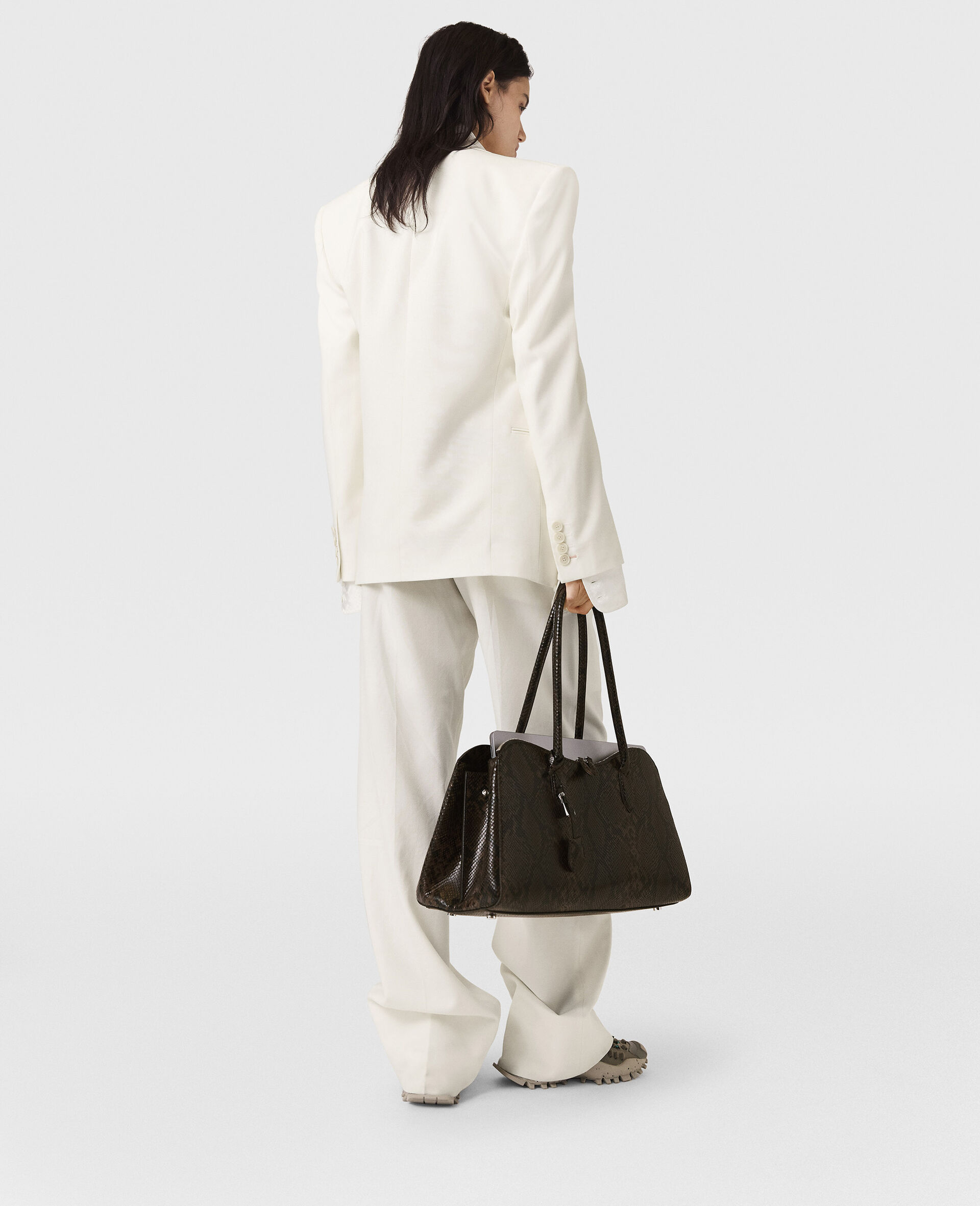 Double-Breasted Tuxedo Blazer-White-large image number 3