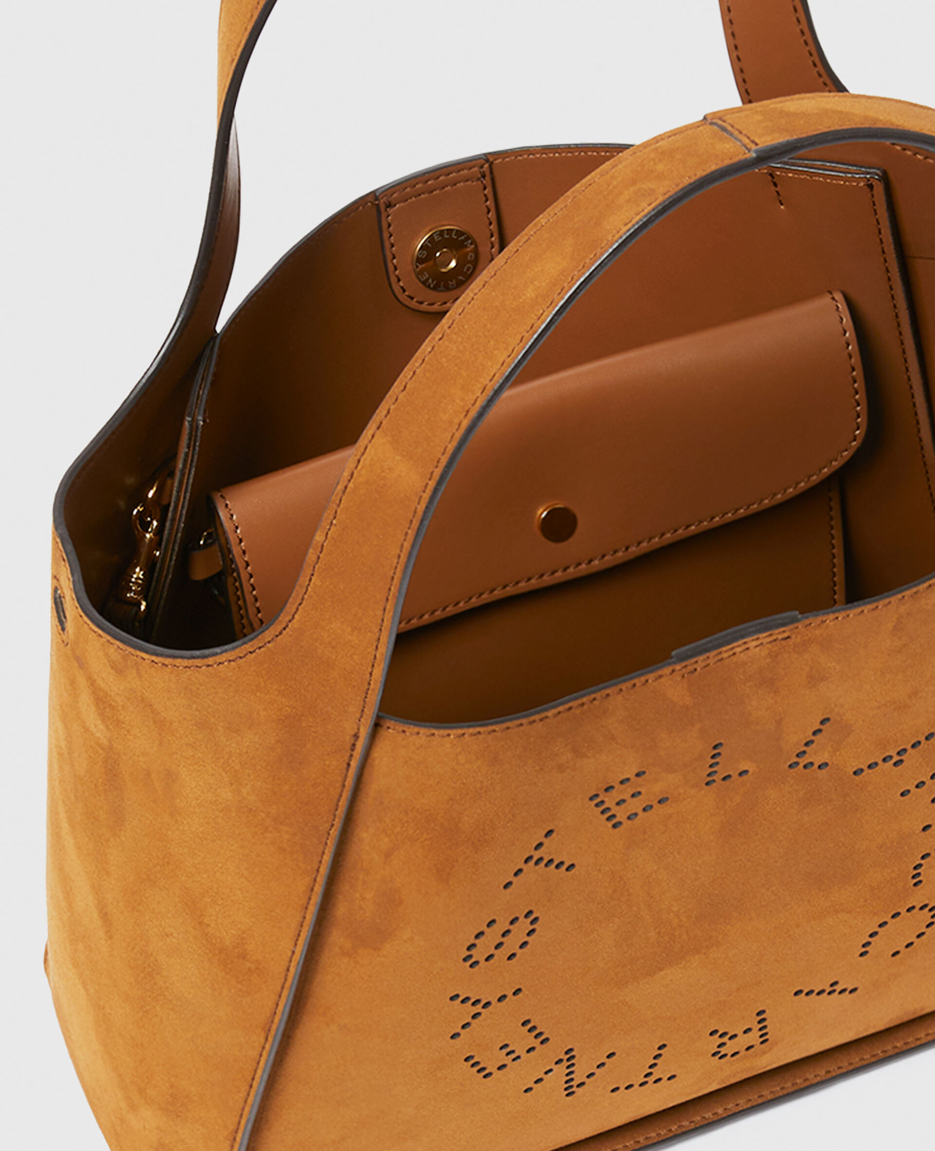 Logo Top Handle Crossbody Tote Bag-Brown-large image number 4