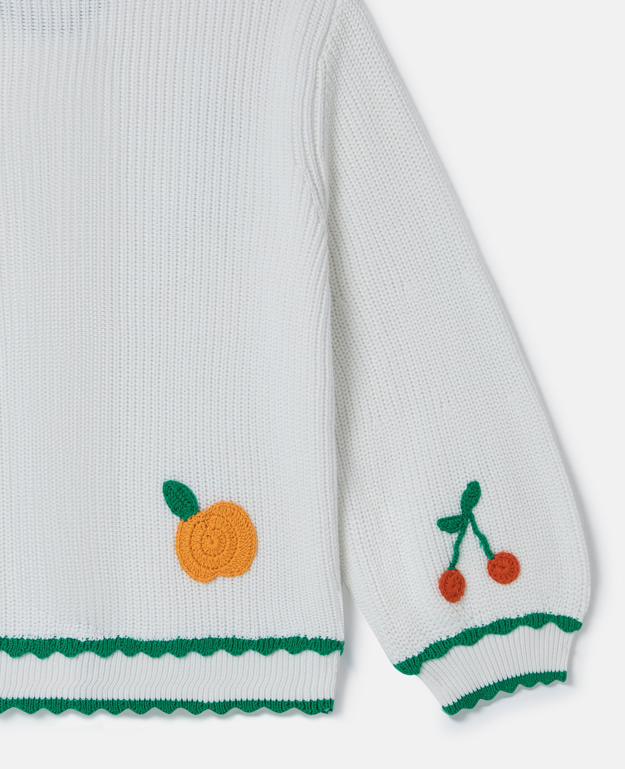 Women Cream Fruit Embroidered Cardigan | Stella McCartney US
