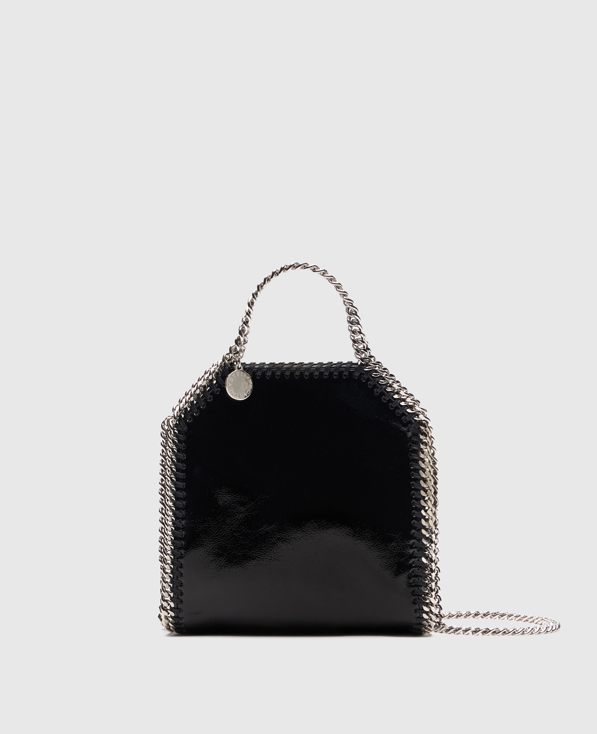 Falabella Tiny Tote Crinkled Patent Bag-Black-large image number 0