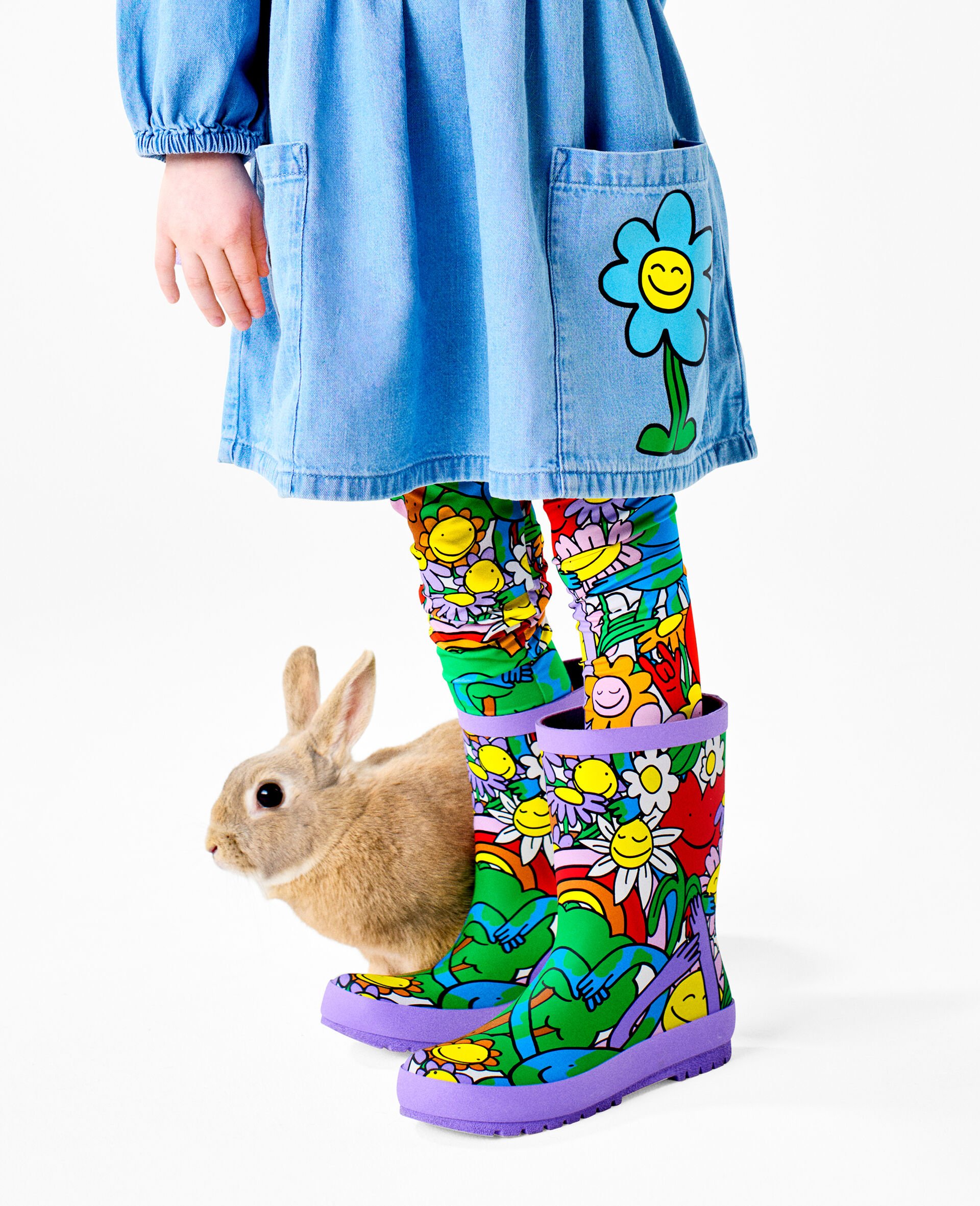 Earth Friends Graphic Wellies-Multicolour-medium