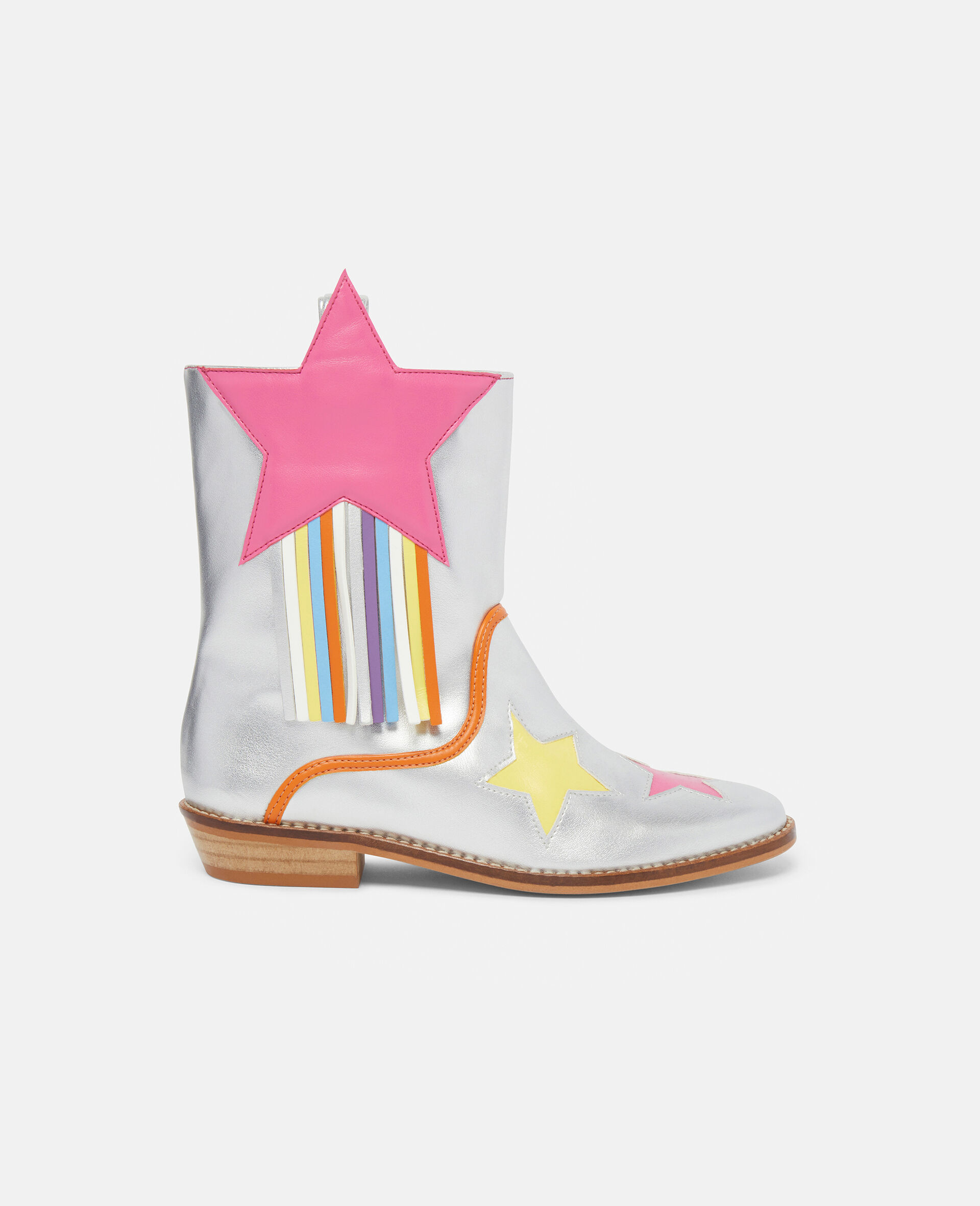 Women Silver Cosmic Star Cowboy Boots Stella McCartney BG