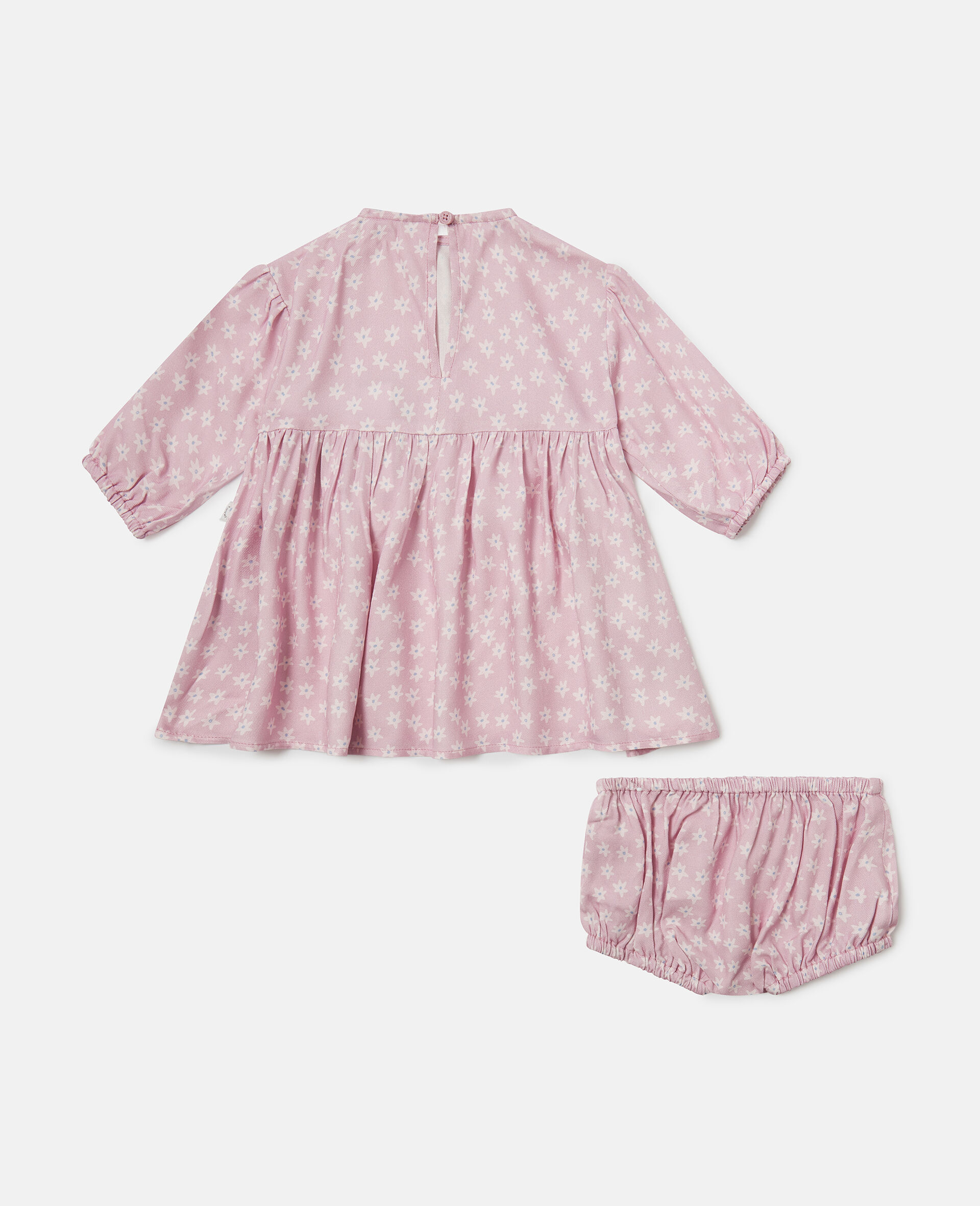 Floral Print Long-Sleeve Dress-Purple-large image number 2