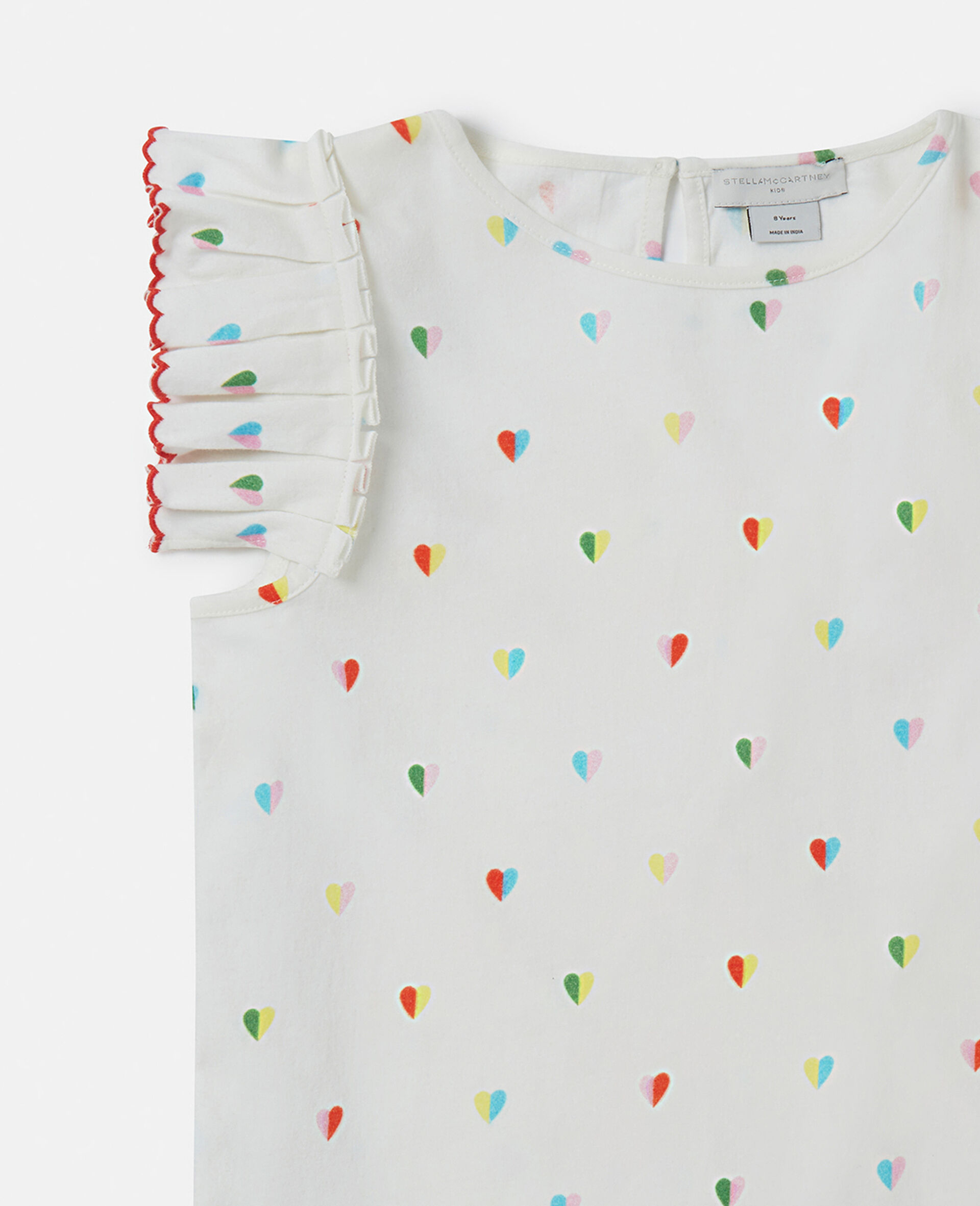 Heart Print T-Shirt Dress-White-large image number 1