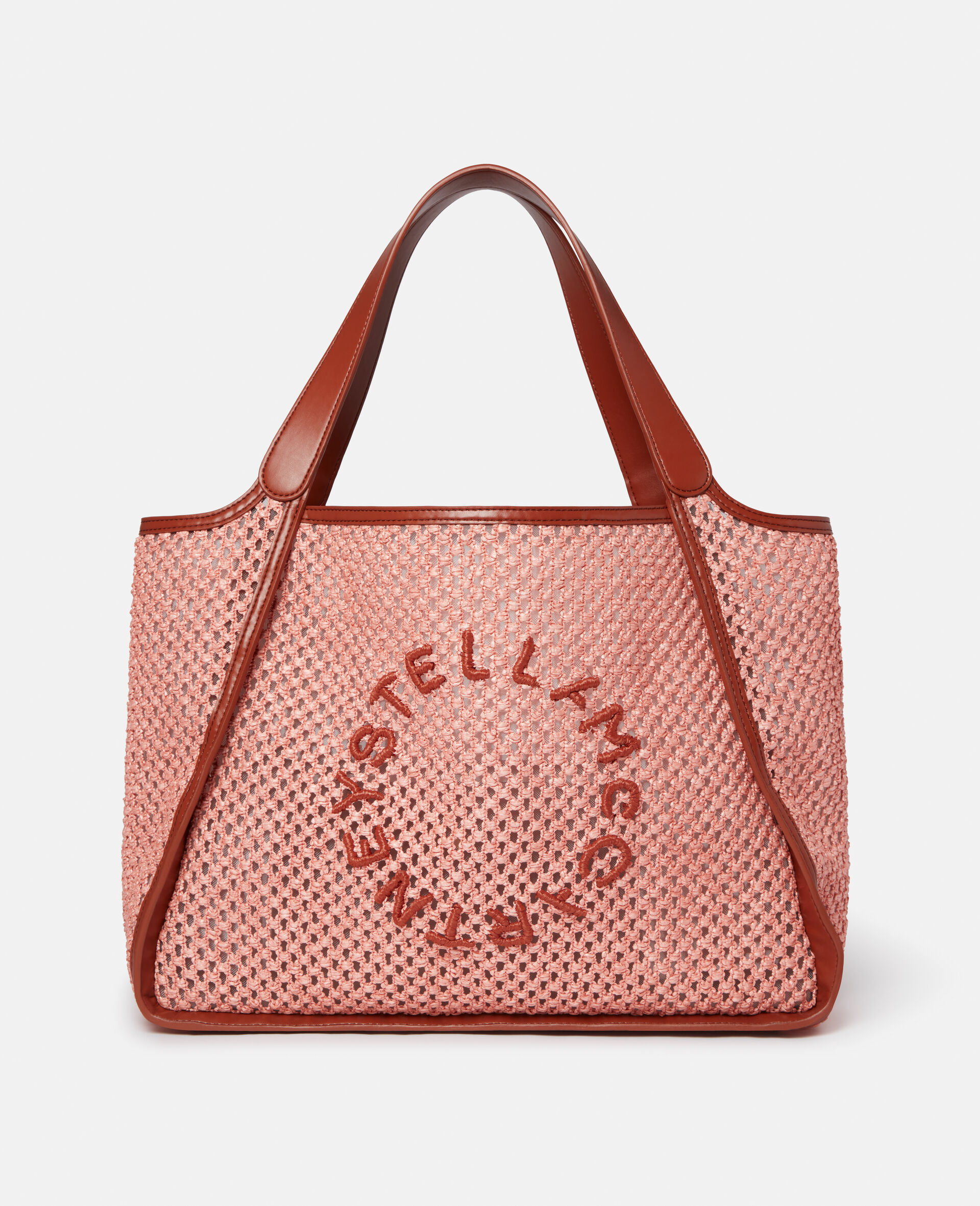 Stella Logo Raffia Tote Bag-Red-large image number 0