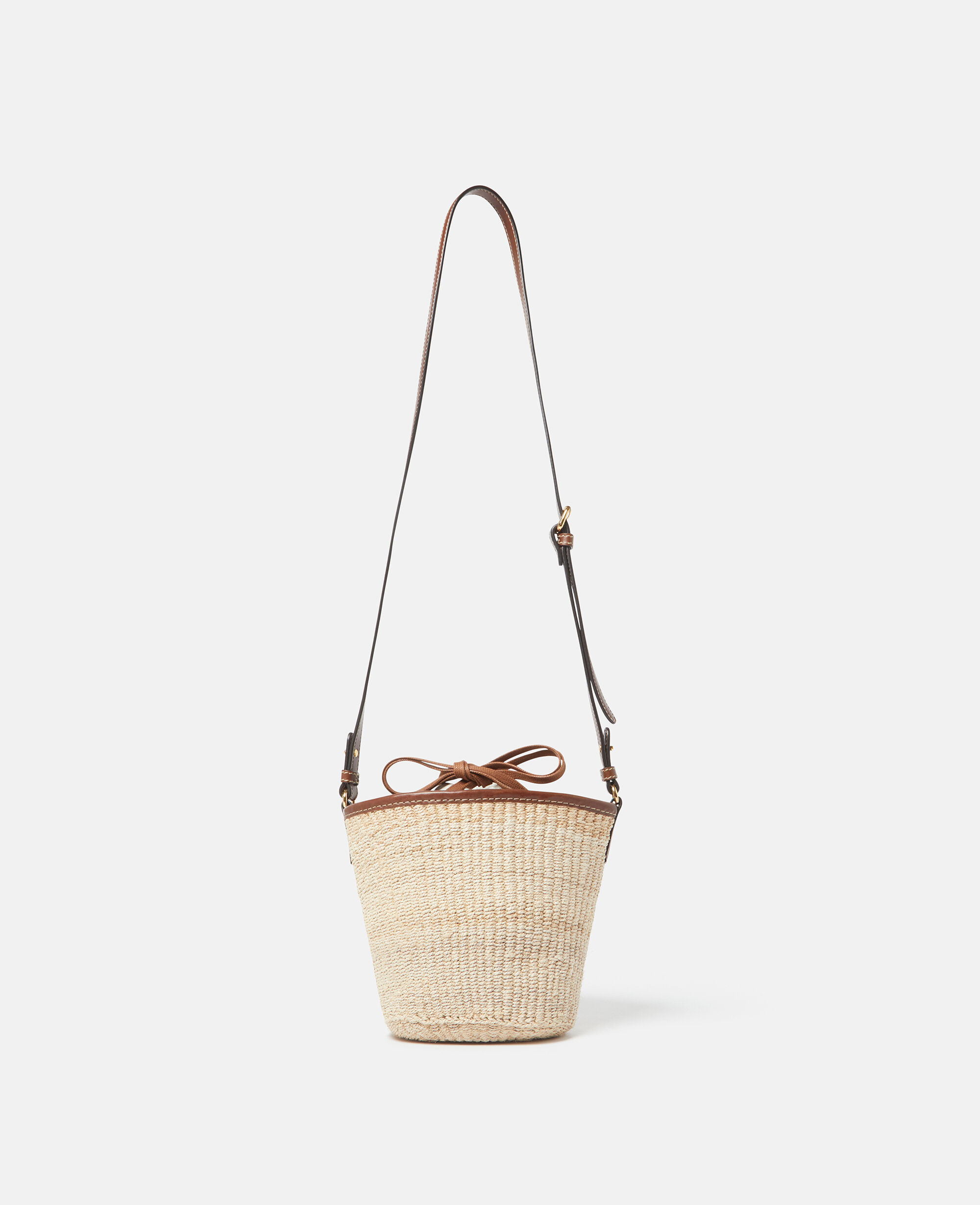 Women Natural beige Logo Raffia Crossbody Bag | Stella McCartney SG