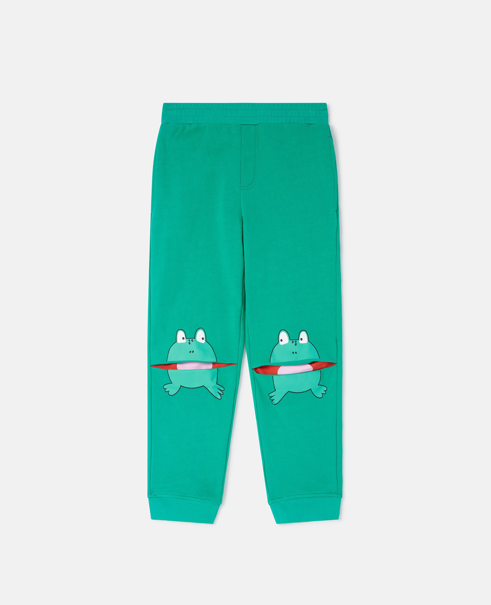 Jogginghose mit Gummizug und Frosch-Grafik-Grün-medium