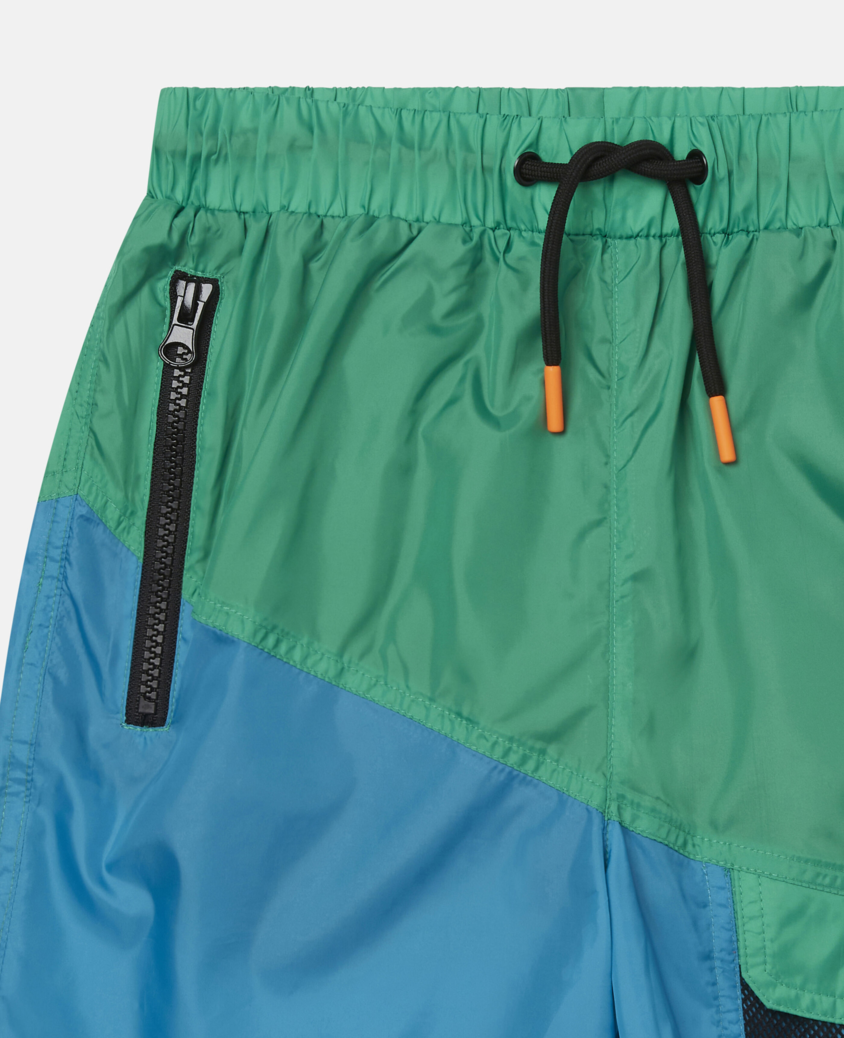 Stella McCartney Kids colour-block recycled-polyester swim shorts - Orange