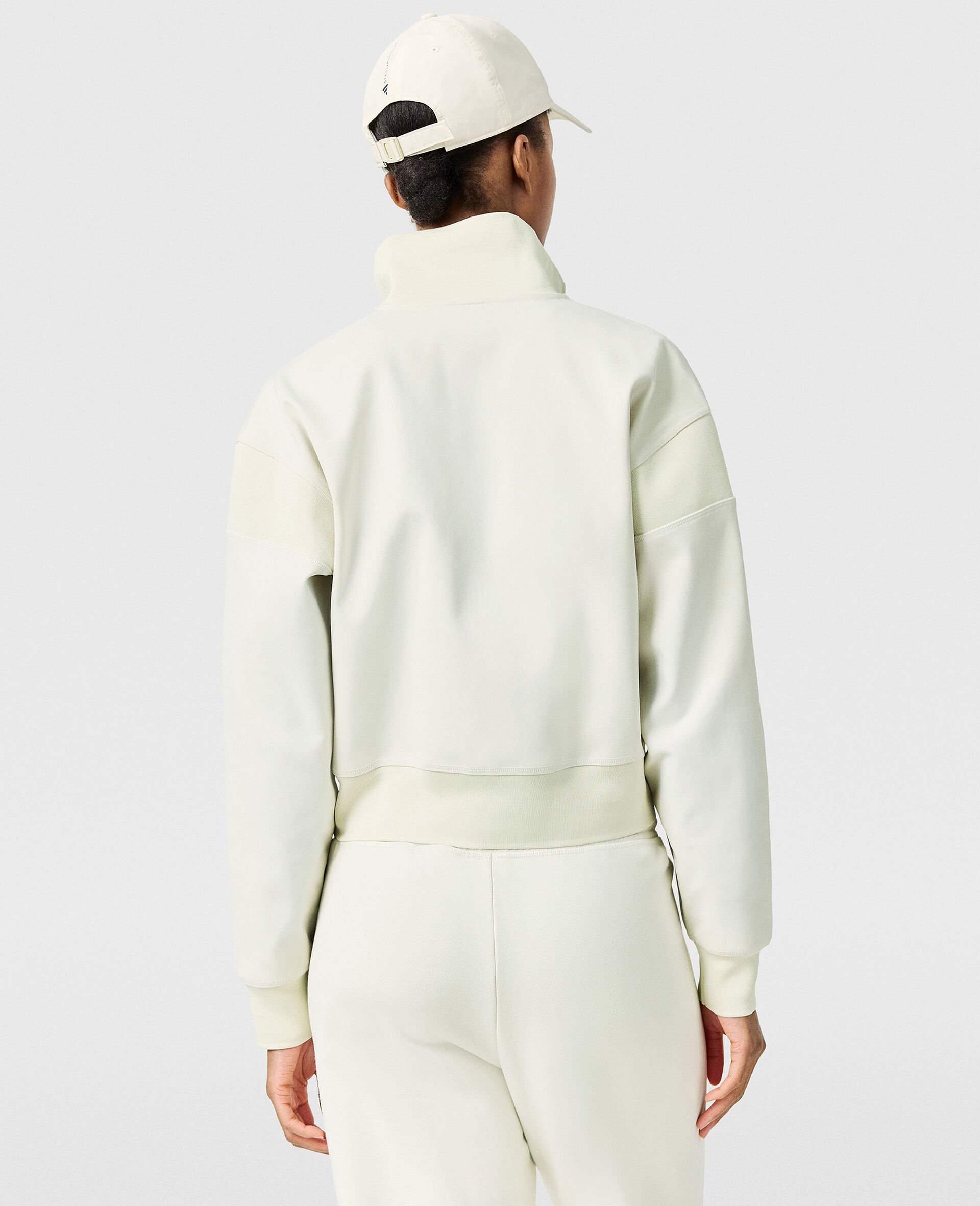 ロゴ ファンネルネック フルジップ スウェットシャツ-ベージュ-large image number 4