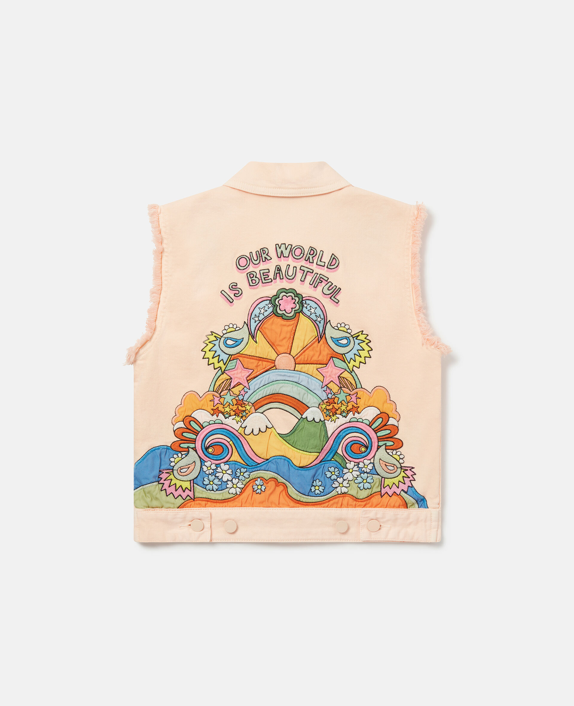 'Love to Dream' Embroidered Gilet-Pink-large image number 2