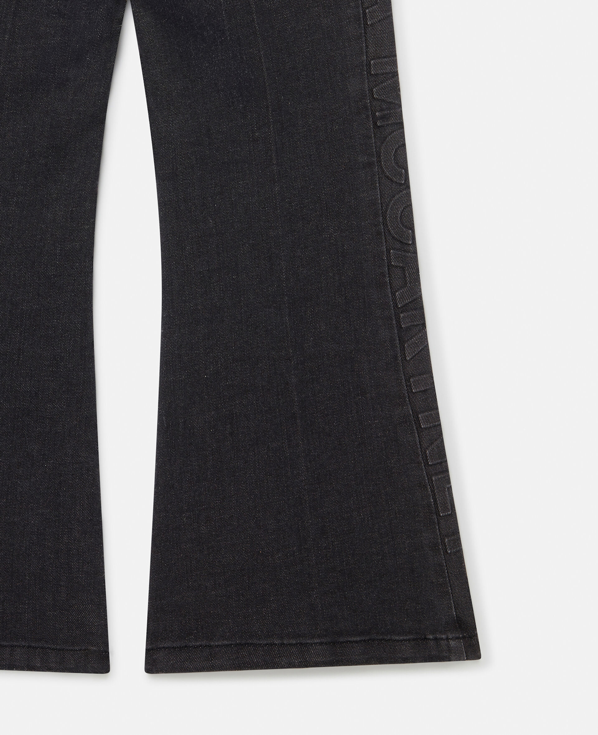 Flared Denim Jeans-Black-large image number 3