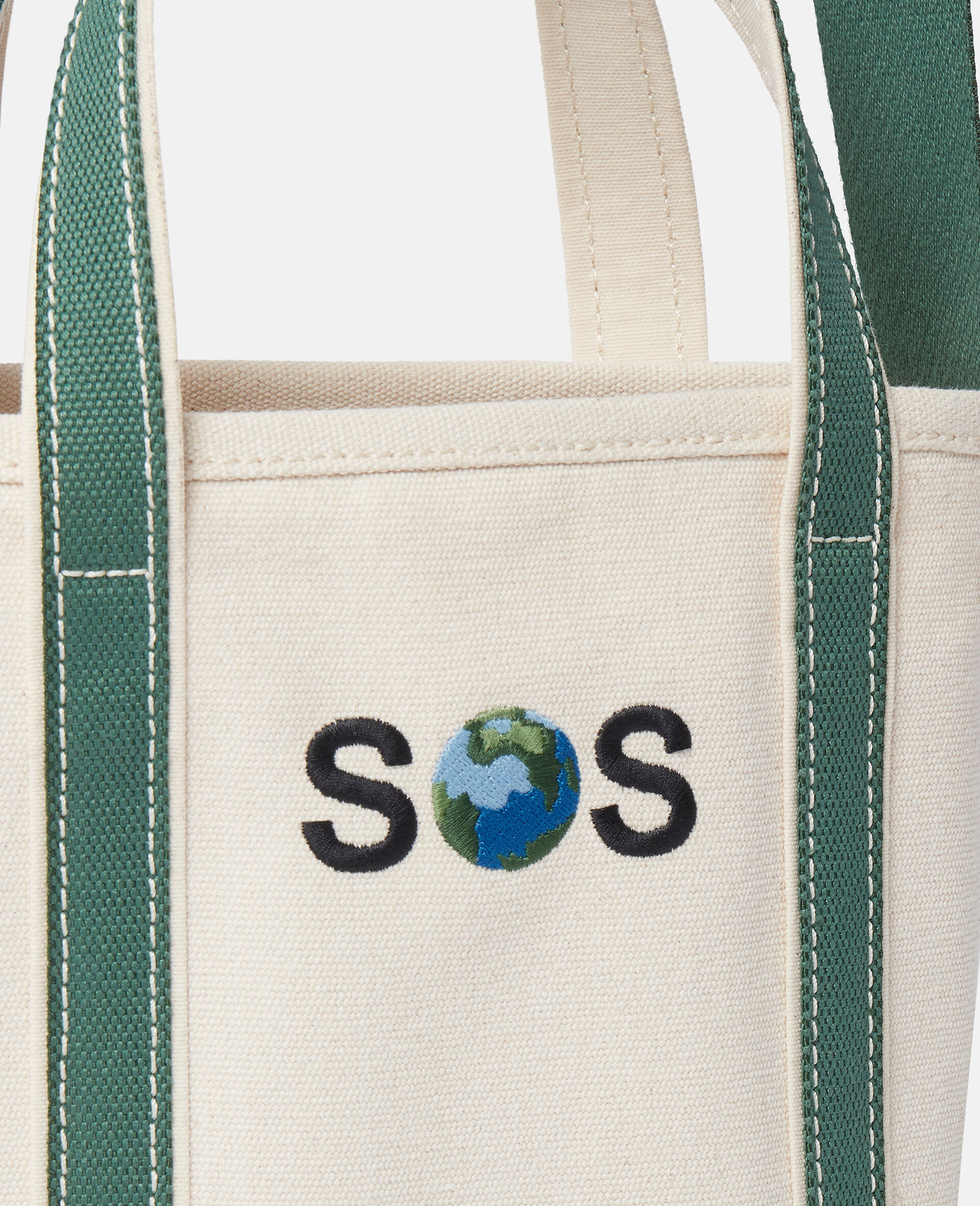 SOS Embroidered Small Tote Bag-Wei&szlig;-large image number 5