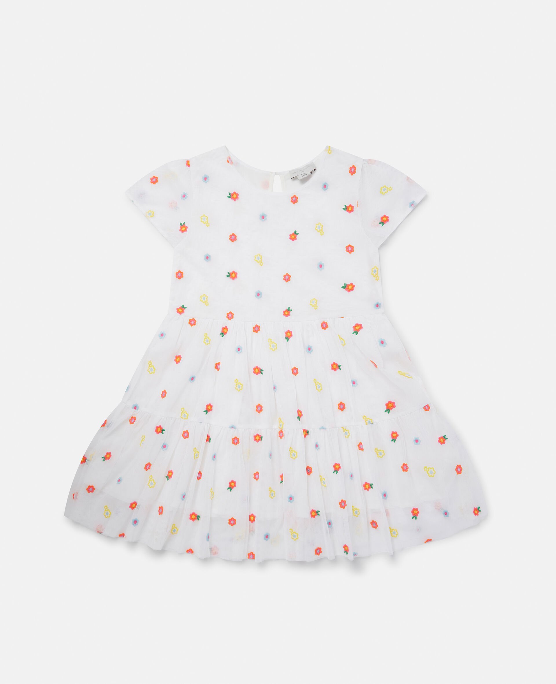 Flower Embroidery Tulle Dress-Pink-large image number 0