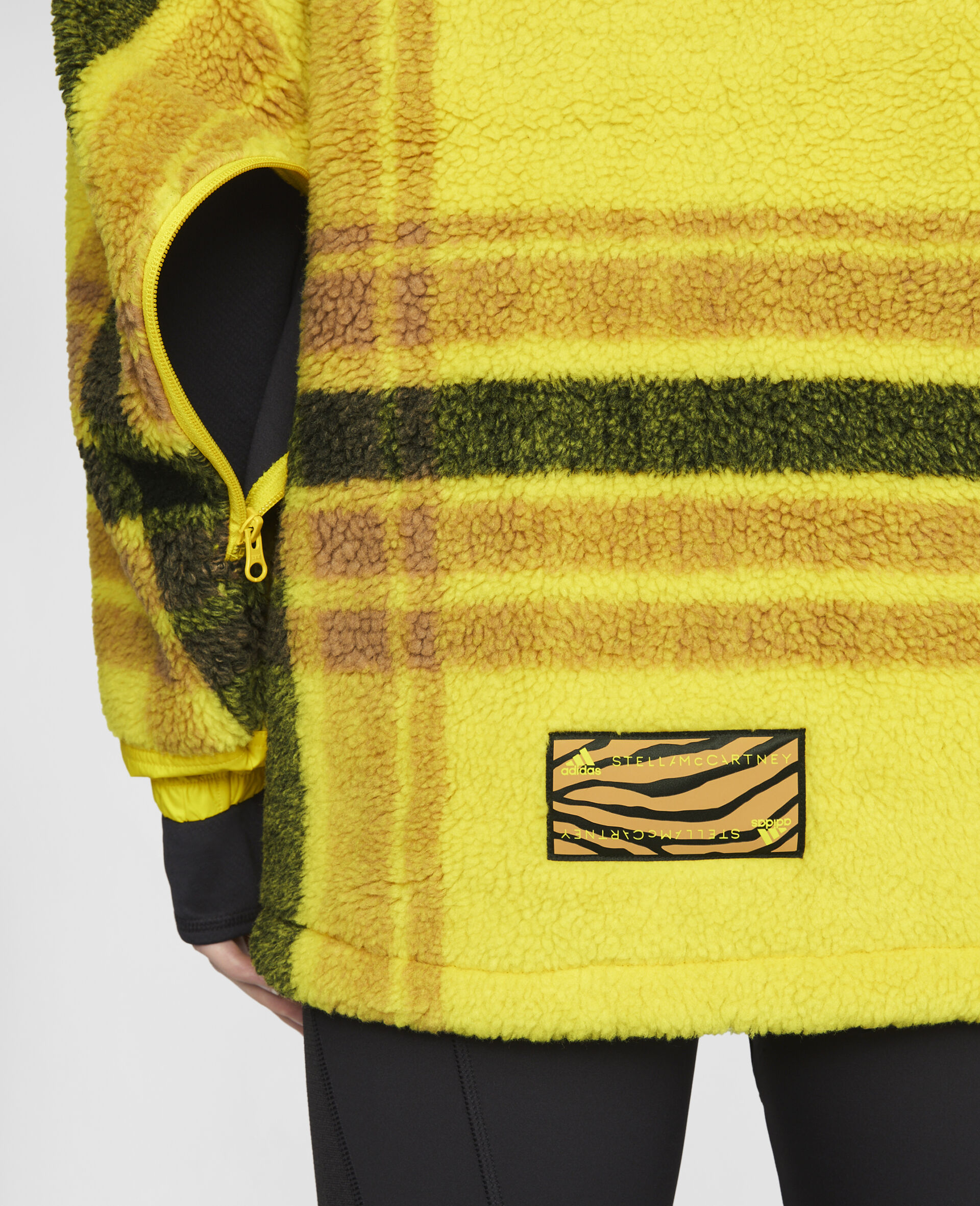 Fleece Jacquard Winter Jacket-Yellow-large image number 3