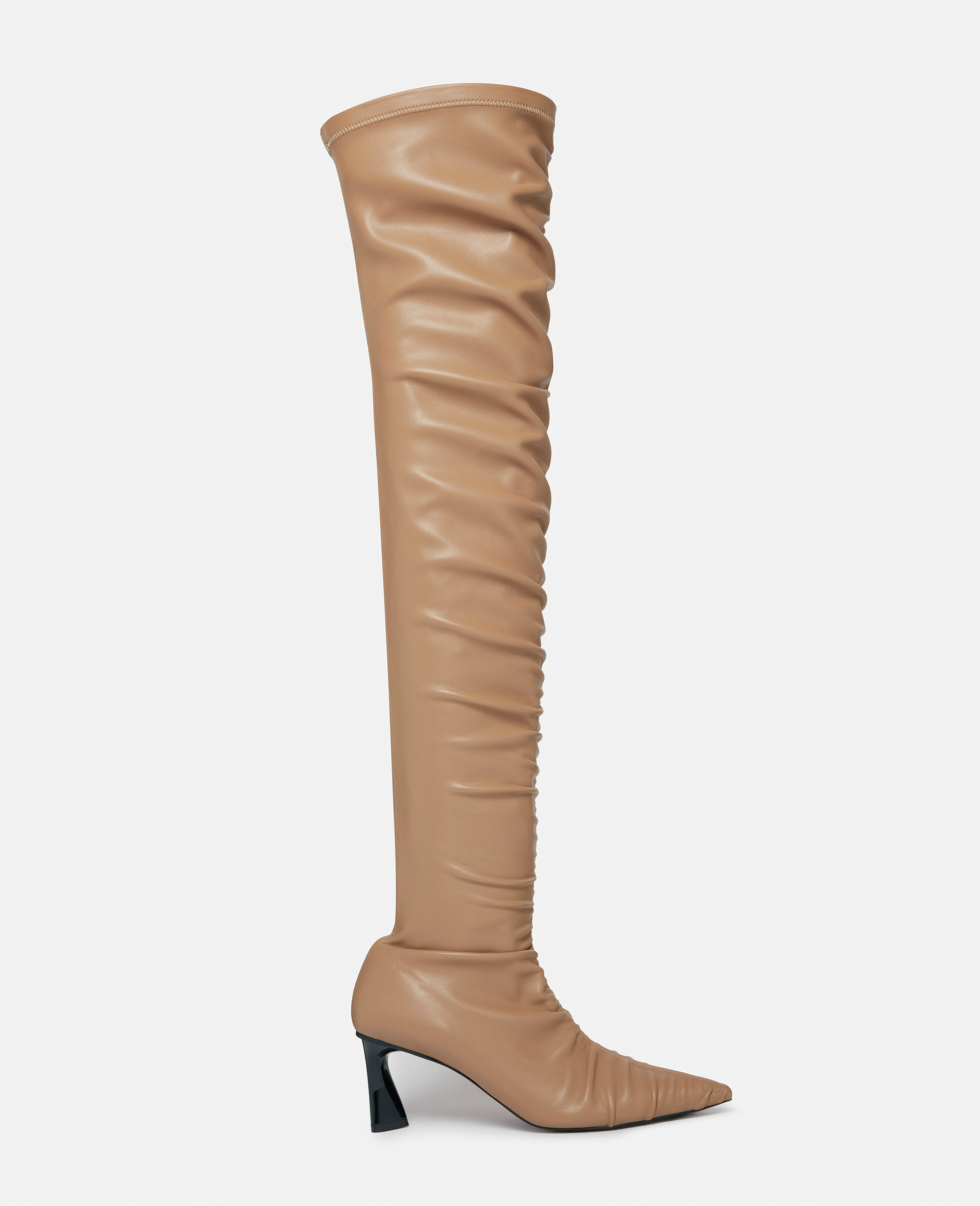 Elsa Ruched Thigh-High Boots-Beige-large image number 0