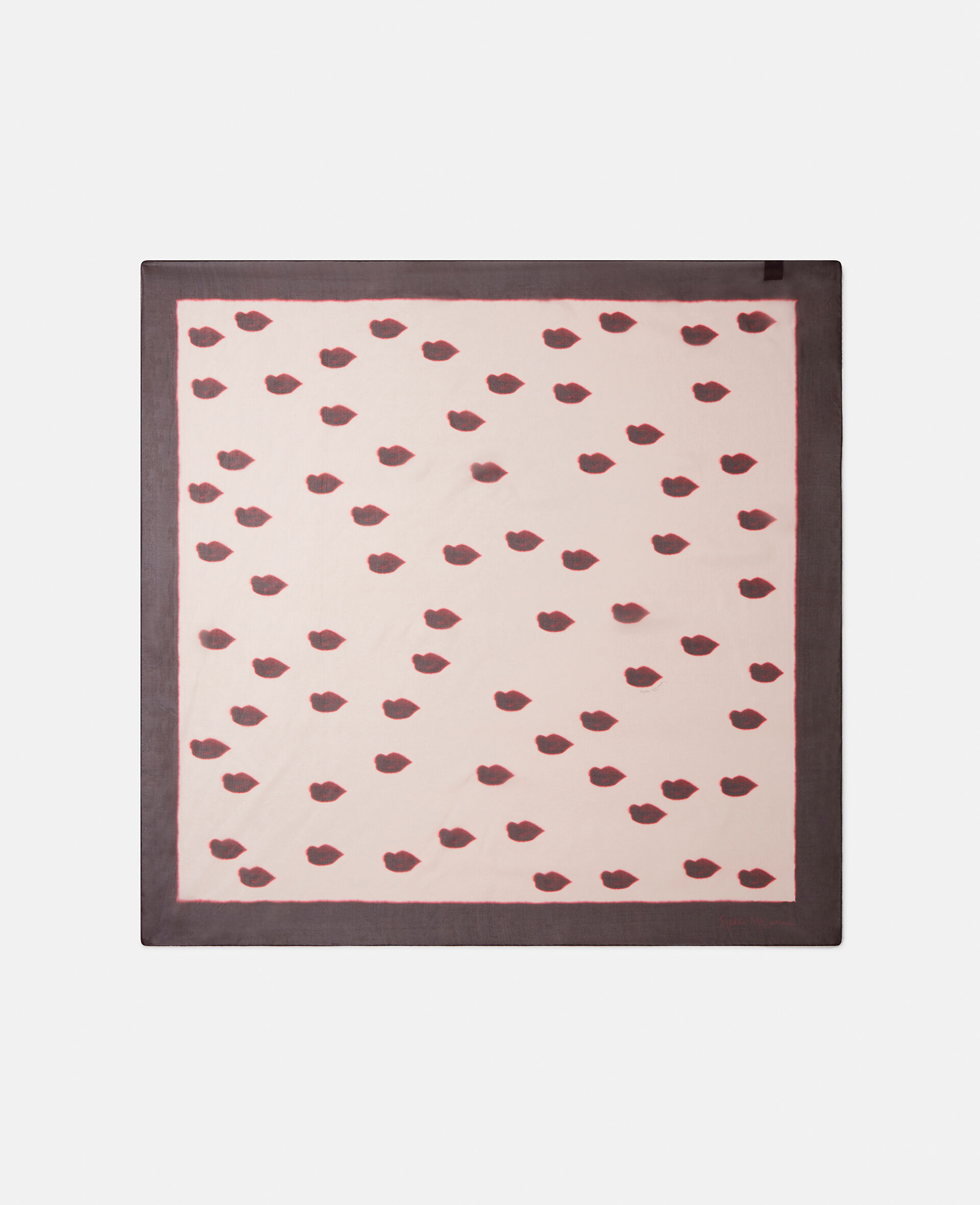 Foulard Quadrato con Stampa Labbra-Rosa-large image number 0