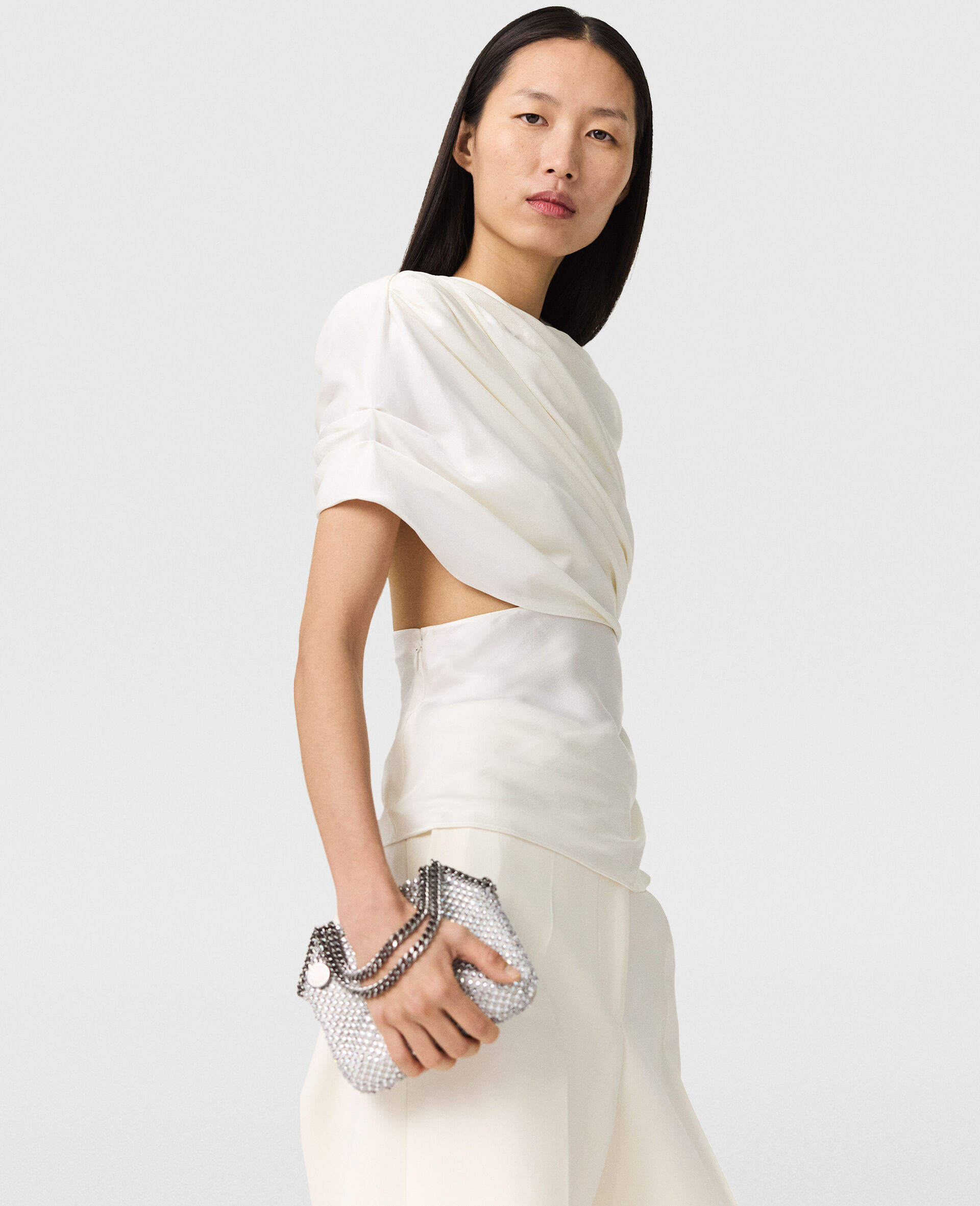 Layered Wrap Top -Cream-large image number 2