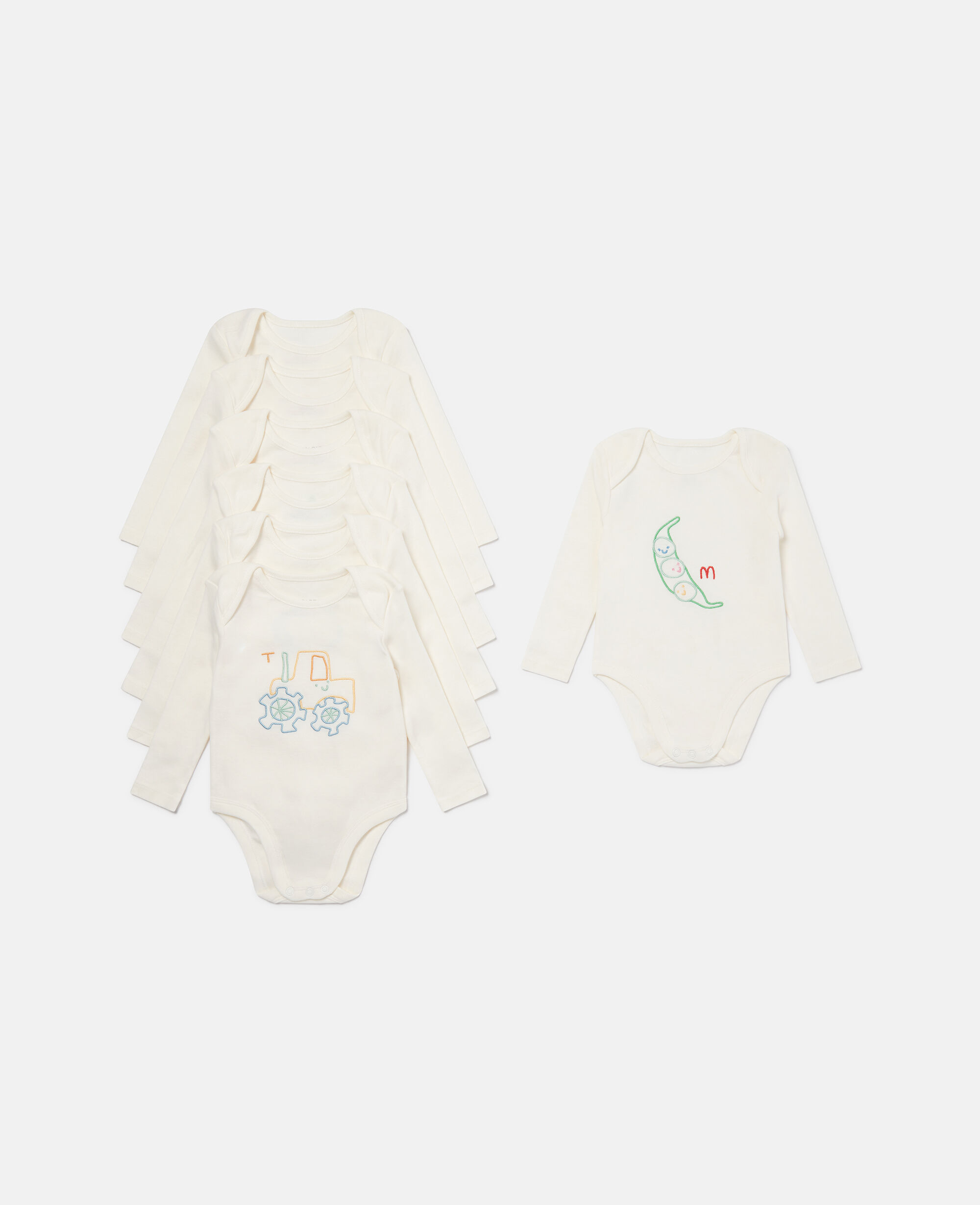 Kids クリーム エンブロイダリーロンパース 7枚セット | Stella