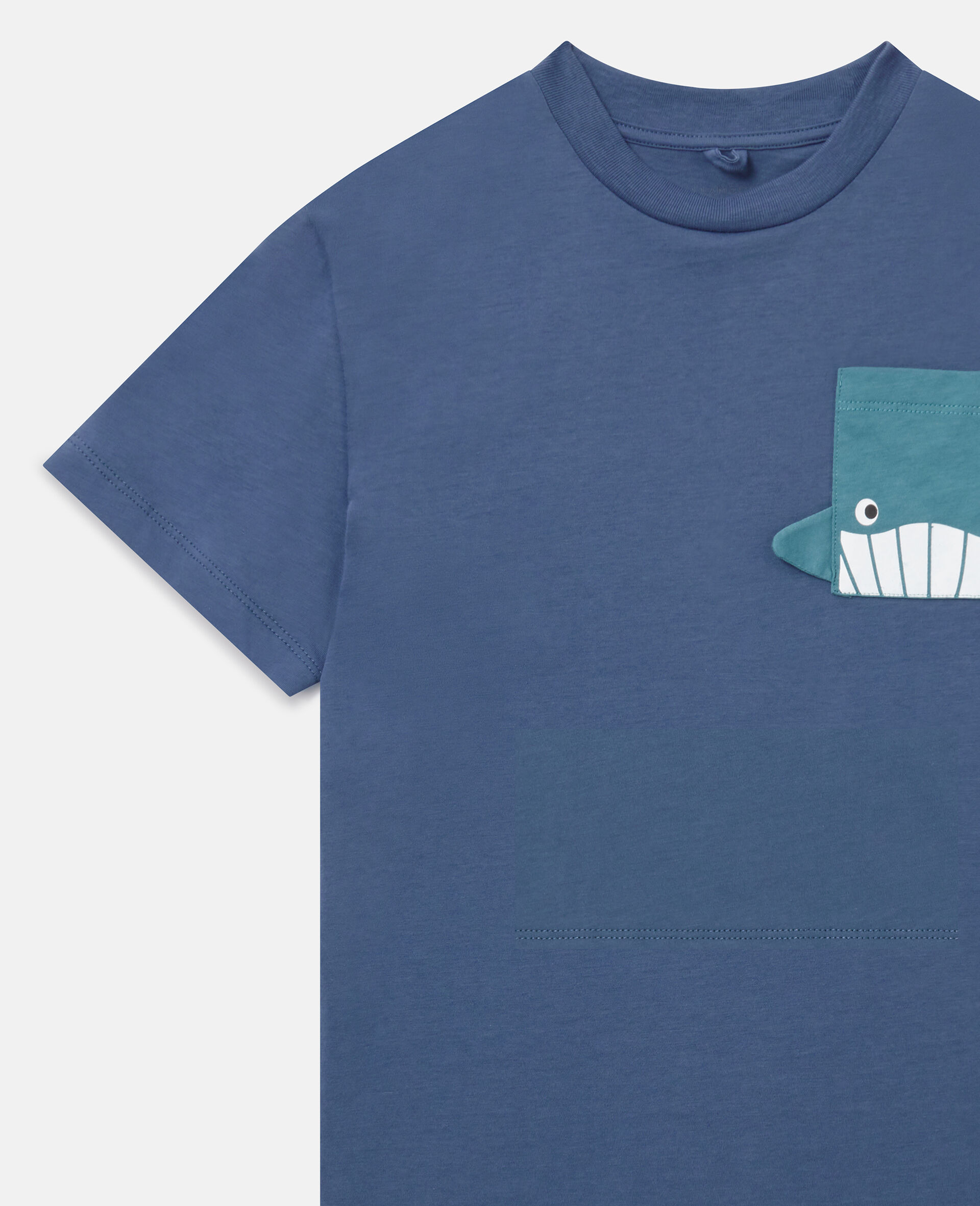Whale Motif Short-Sleeve T-Shirt-Blue-medium