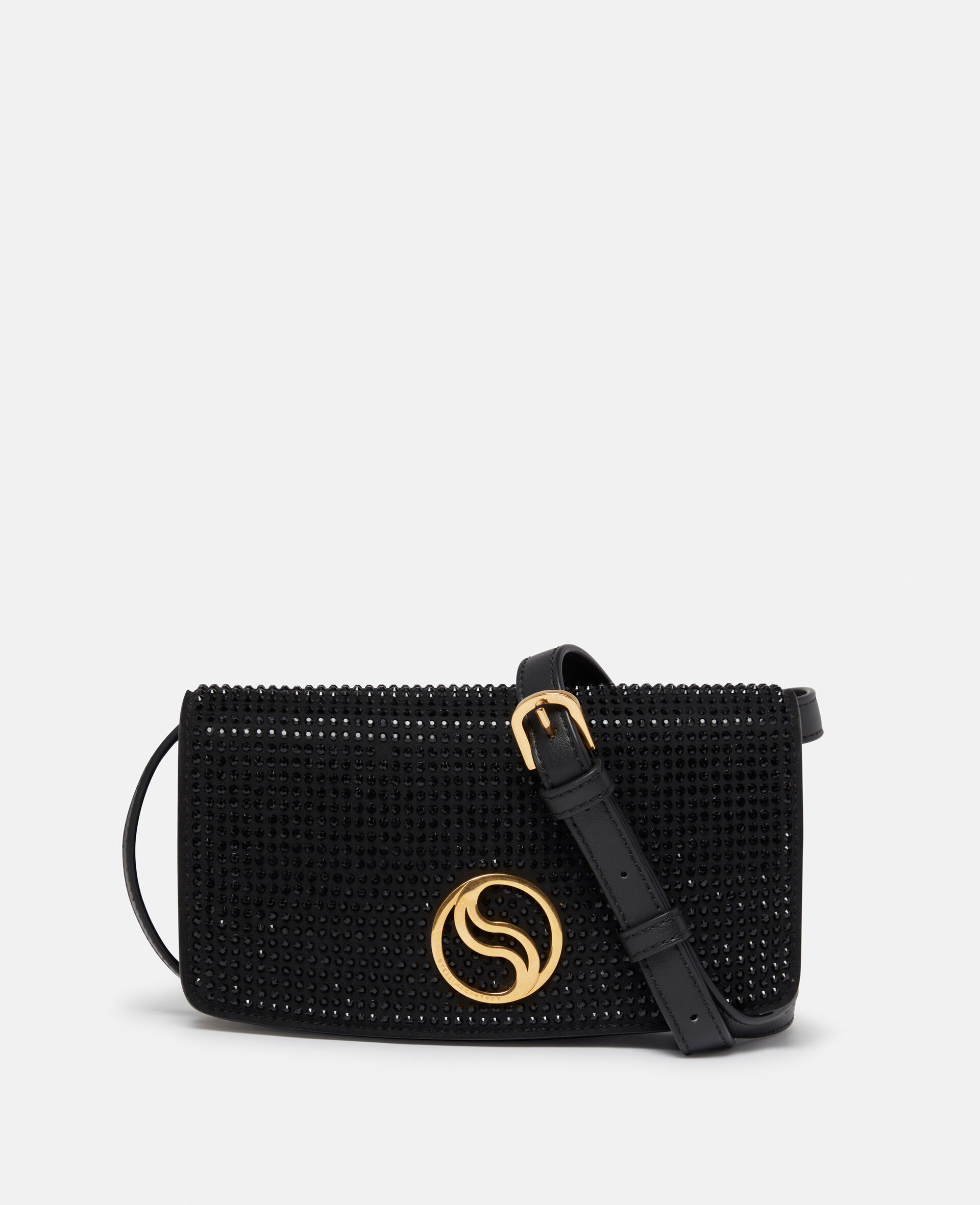 S-Wave Crystal Hotfix Wallet on Strap-Black-large image number 0