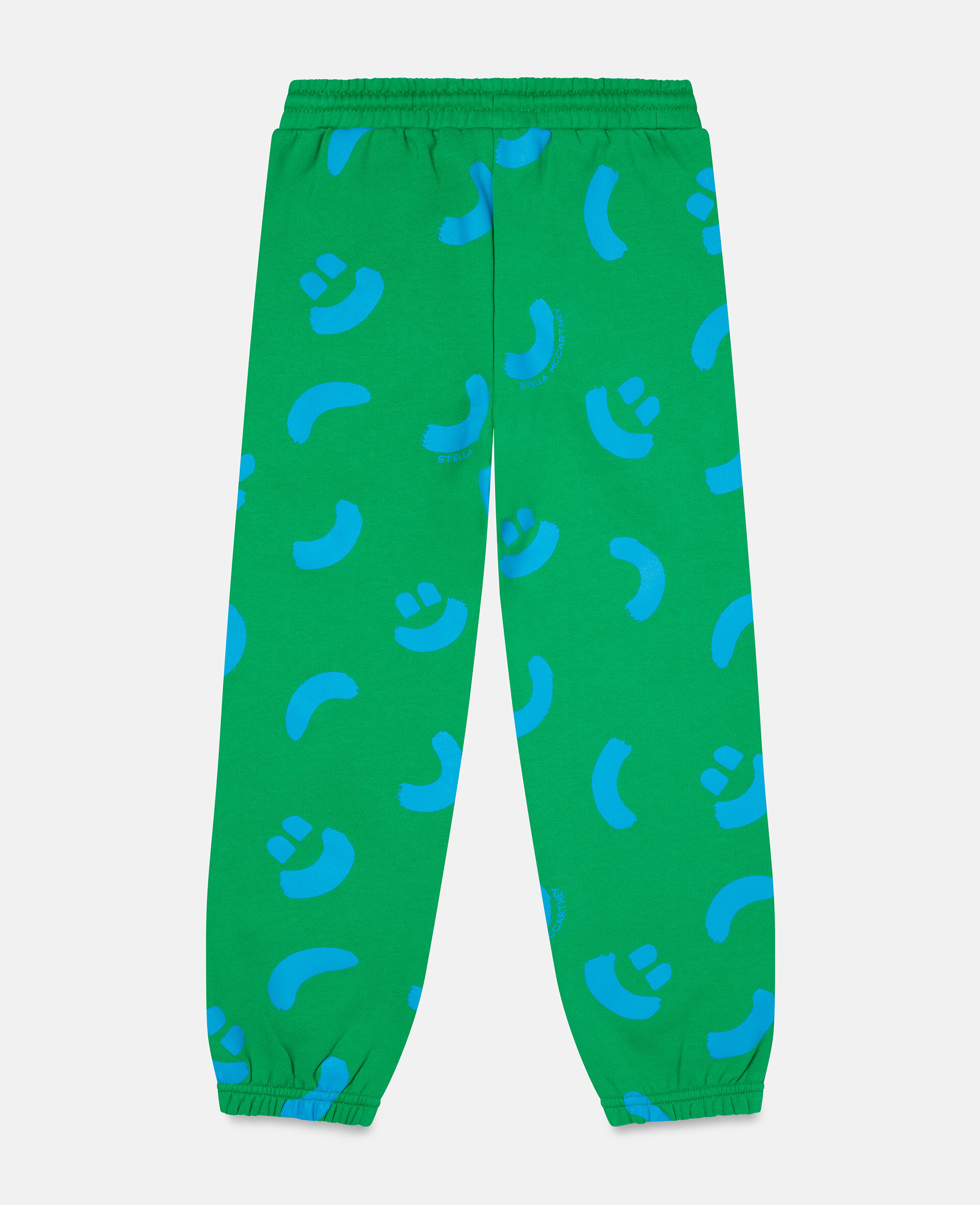 Smile Print Cotton Fleece Joggers-Green-large image number 1