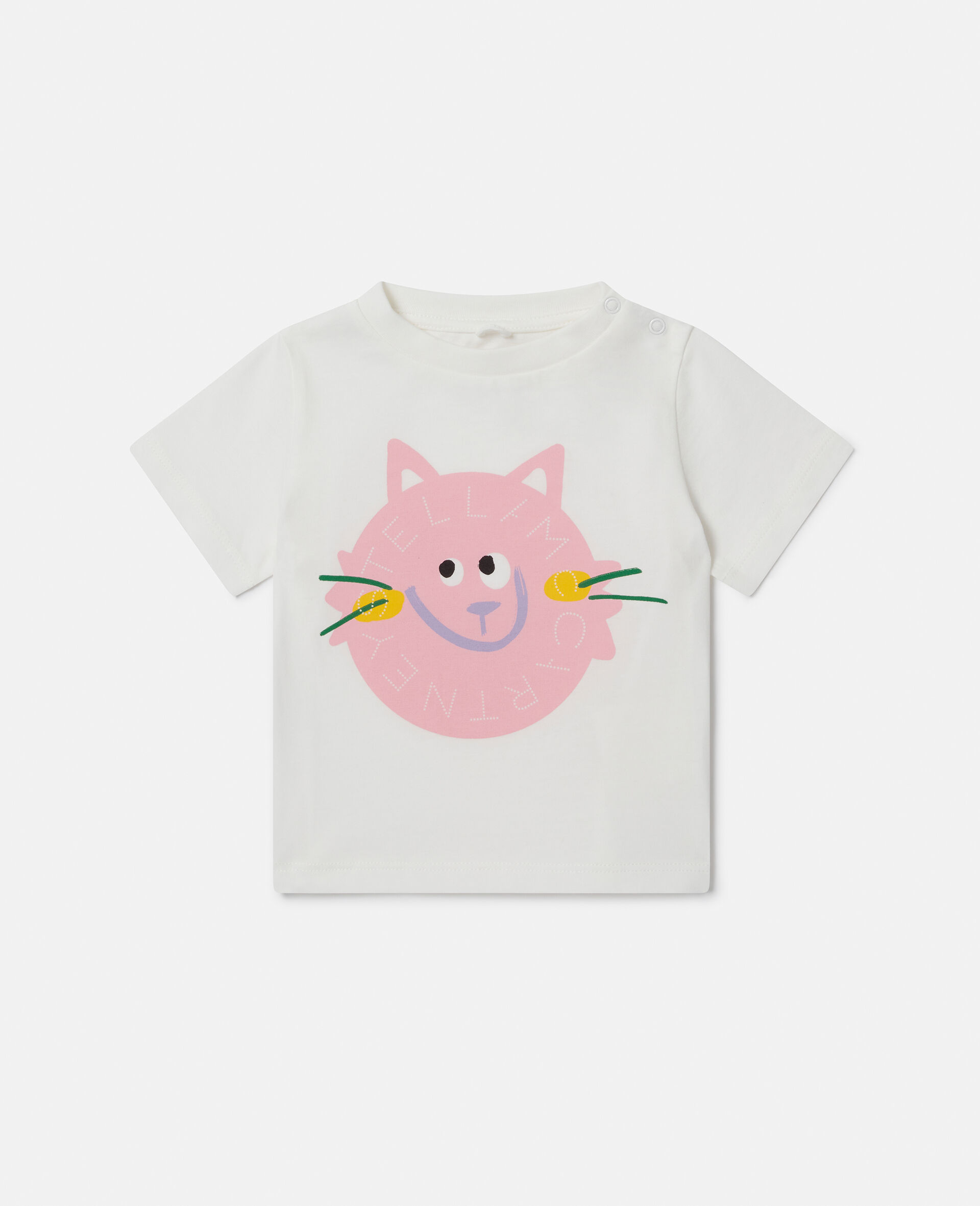 Cat Graphic T-Shirt-Cream-large image number 0