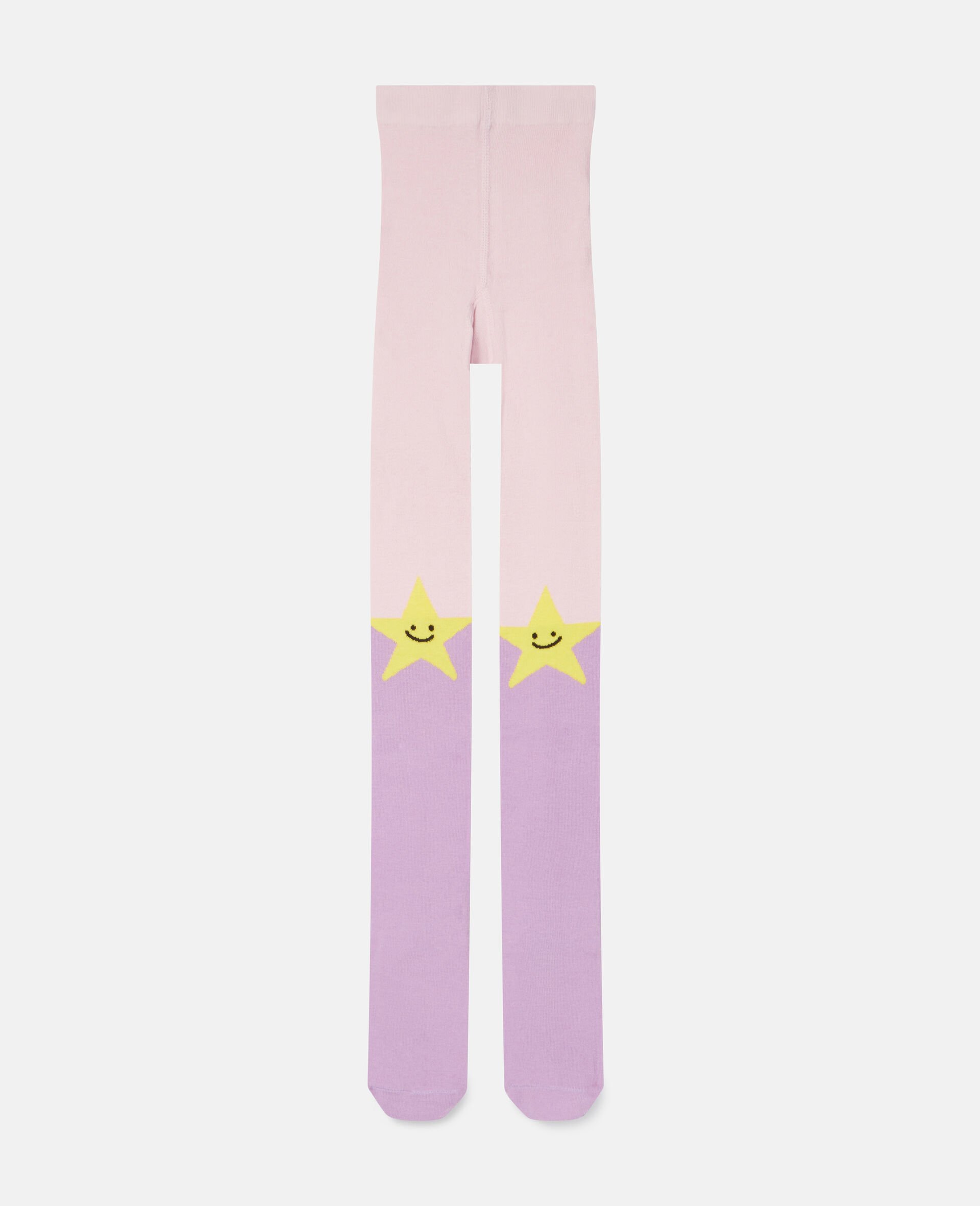 Smile Star Knit Intarsia Tights-Purple-large