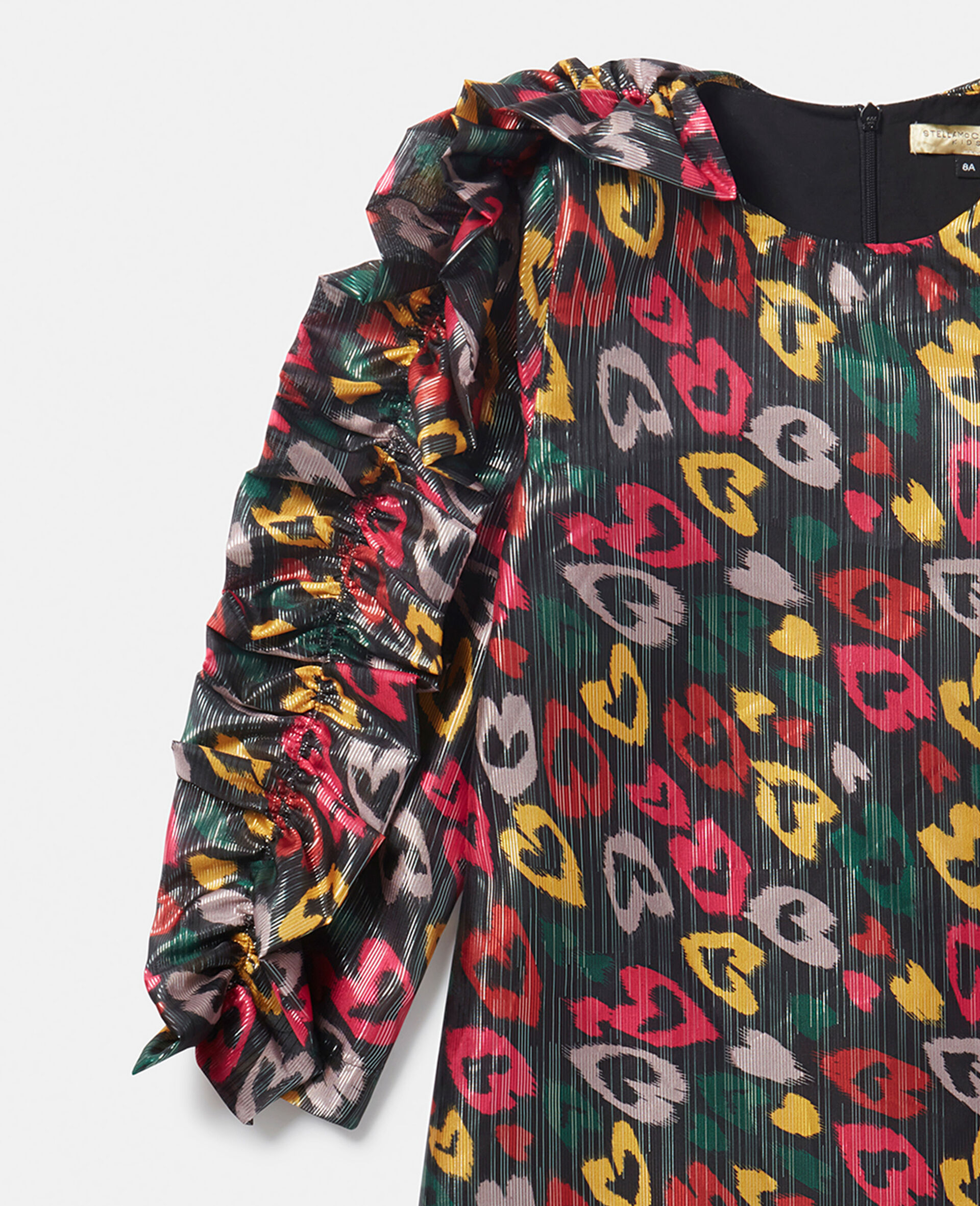 Scribbled Heart Print Dress-Multicolour-large image number 1