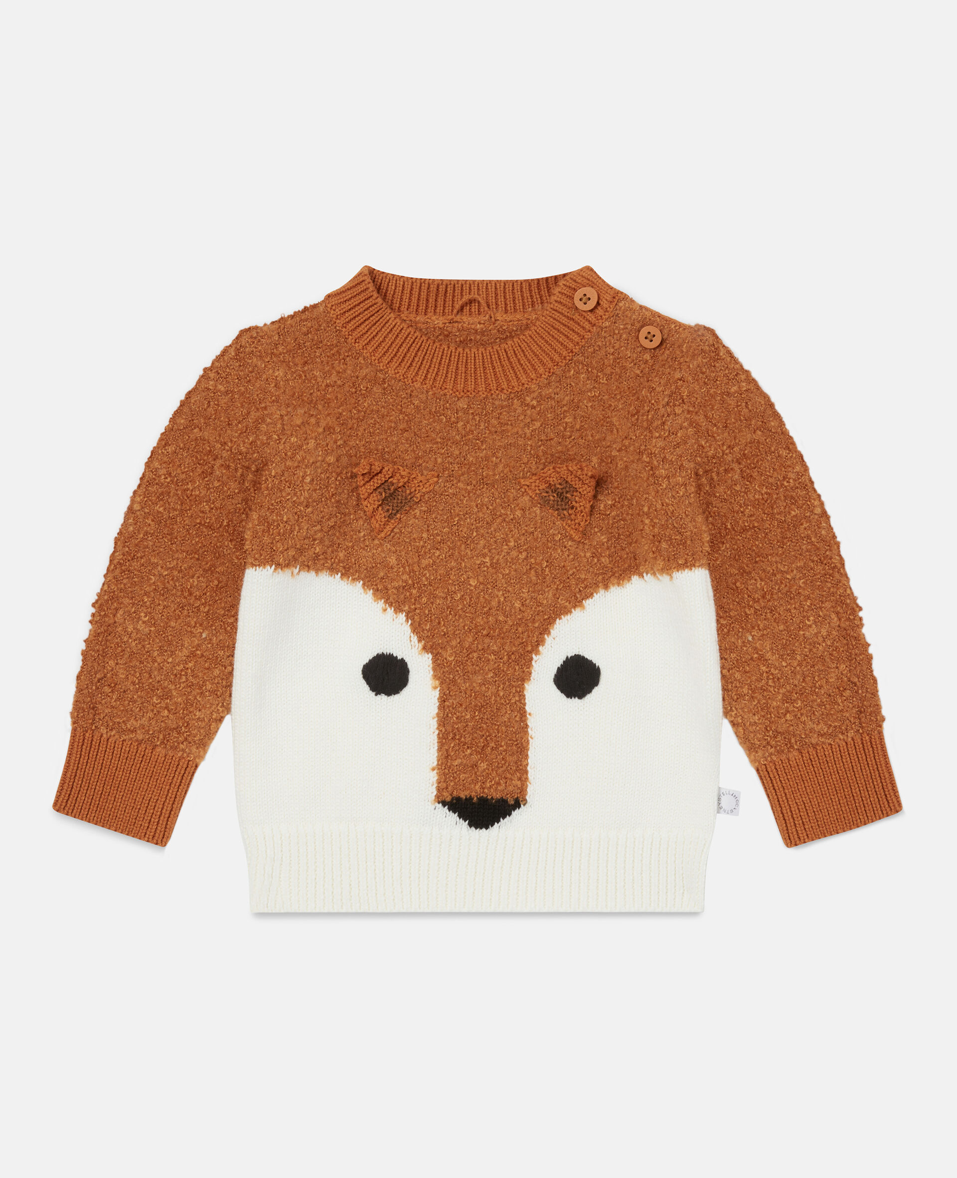 Fox Knit Intarsia Jumper-White-large image number 0