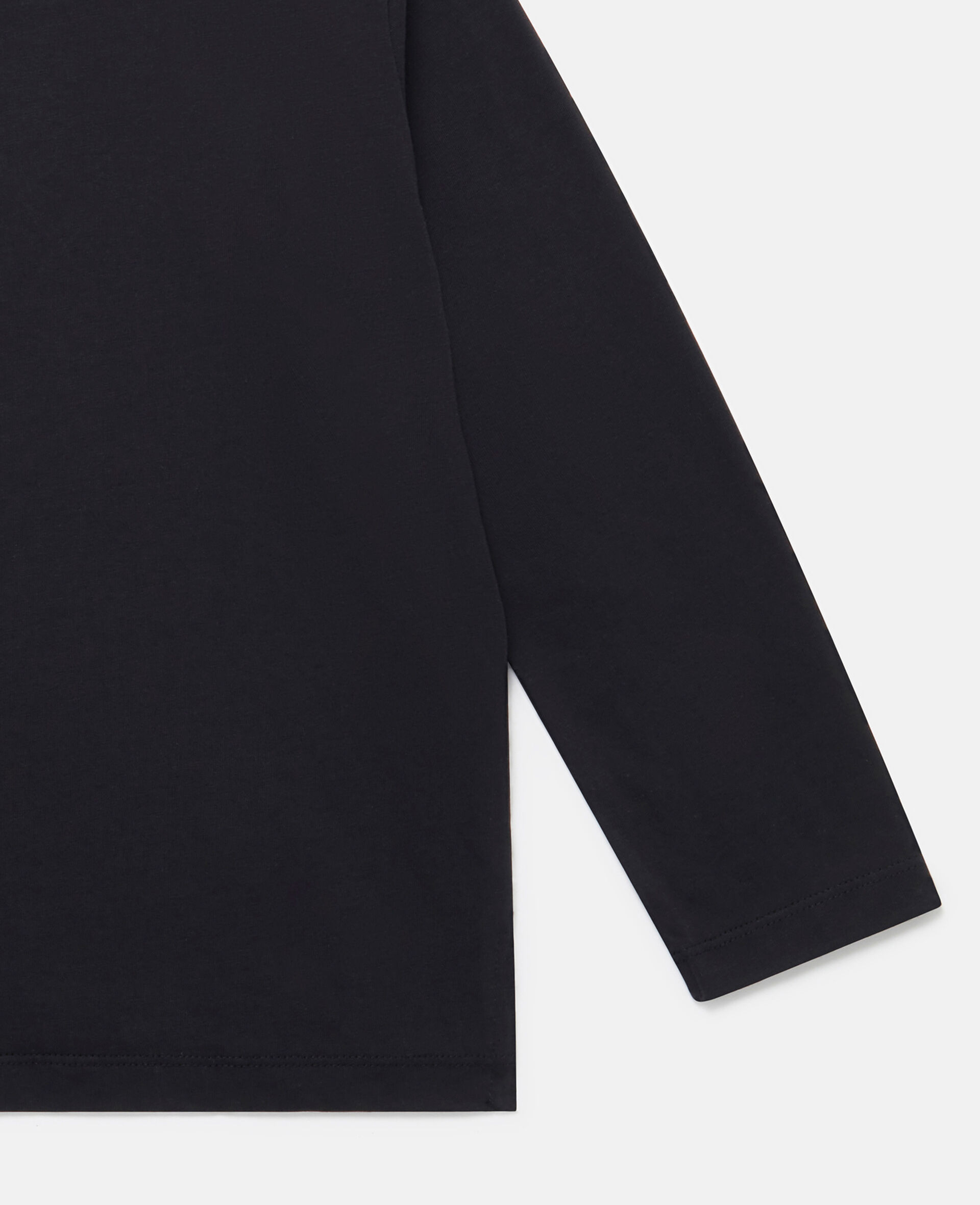 Logo Embroidery Long Sleeve T-Shirt-Black-large Logo Embroidery Long Sleeve T-Shirt-Black-large image number 3