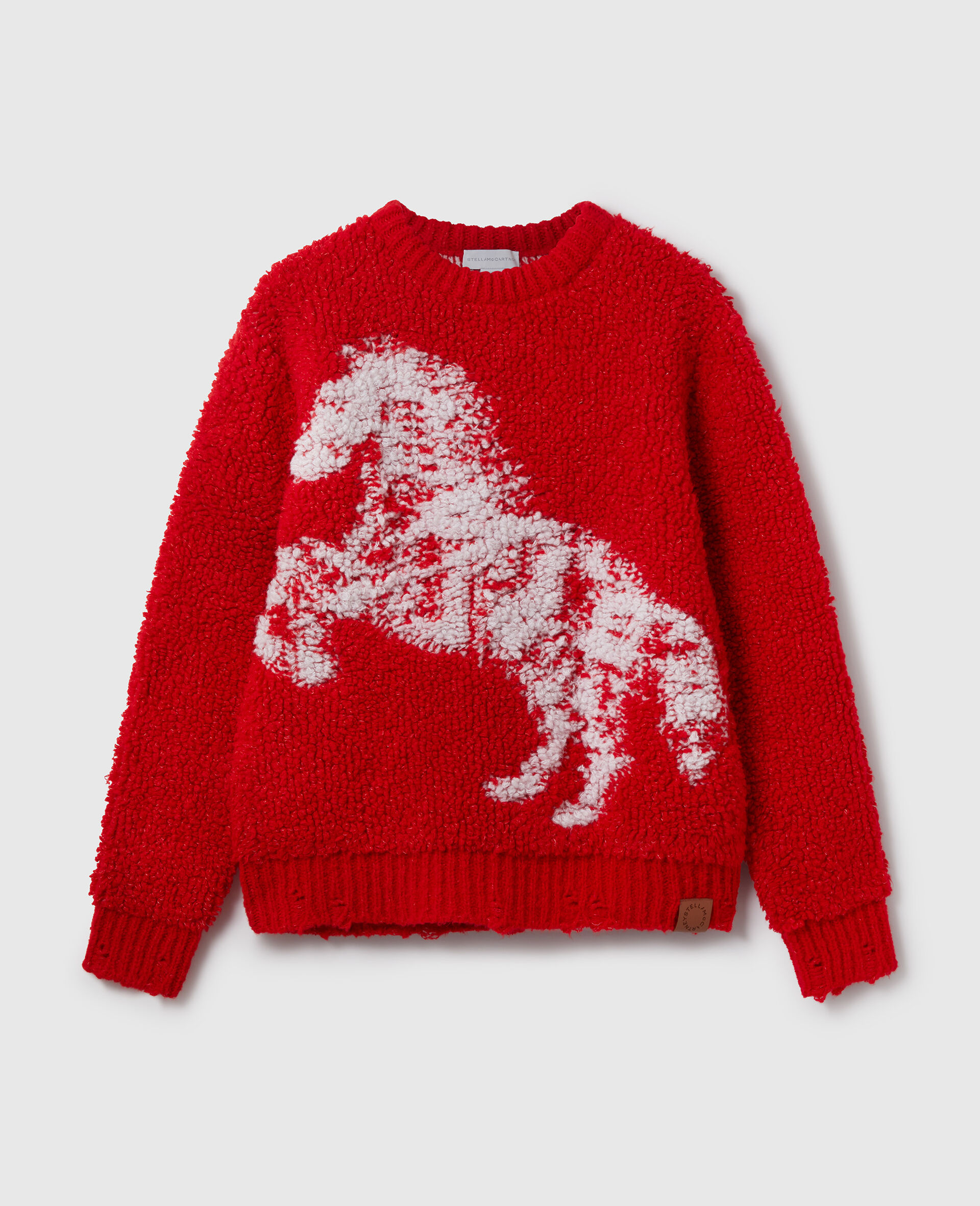 Airbrushed Horse Graphic Crewneck Jumper-Rosso-medium