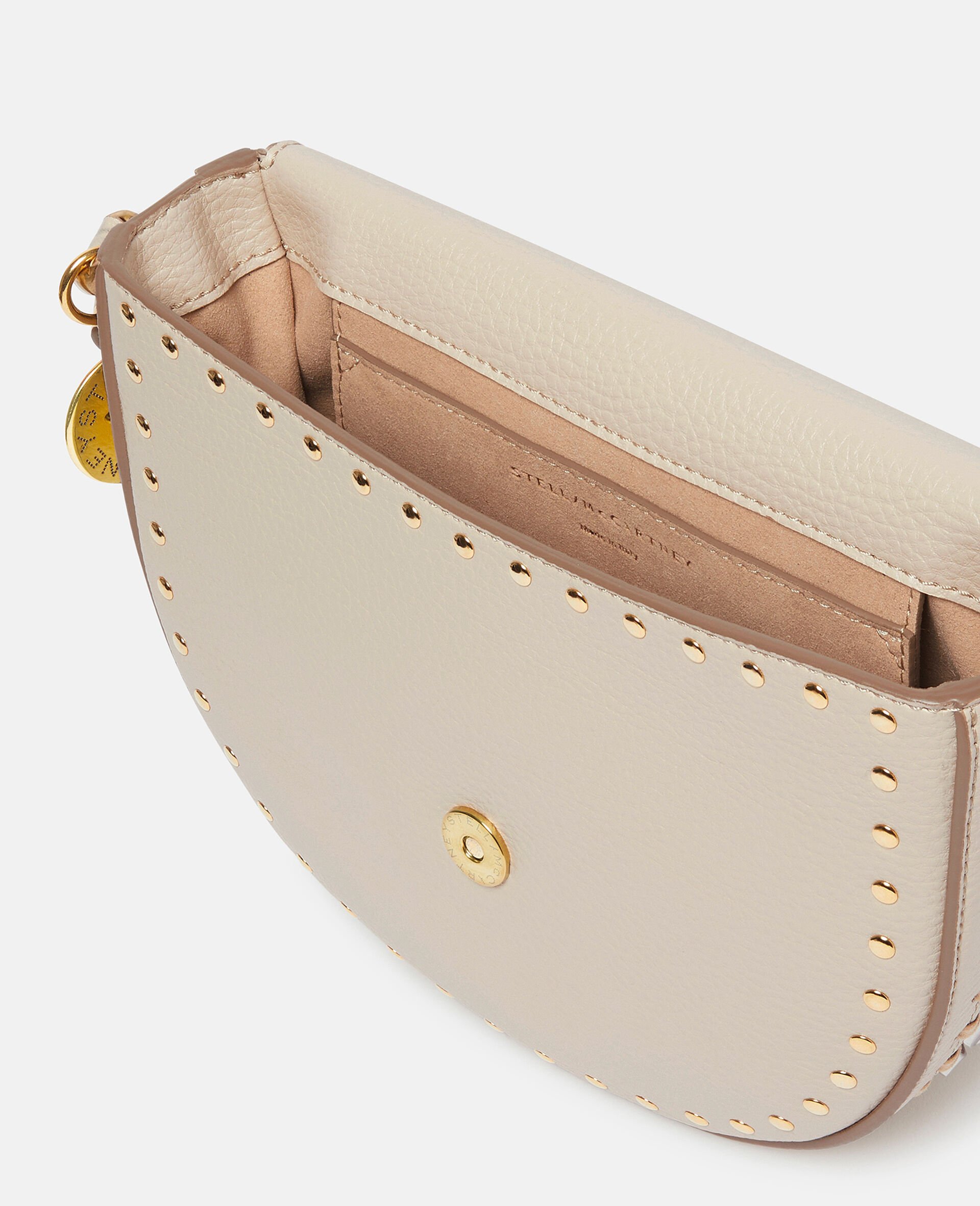 Frayme Studded Grainy Alter Mat Medium Flap Shoulder Bag-Brown-large Frayme Studded Grainy Alter Mat Medium Flap Shoulder Bag-Brown-large image number 4