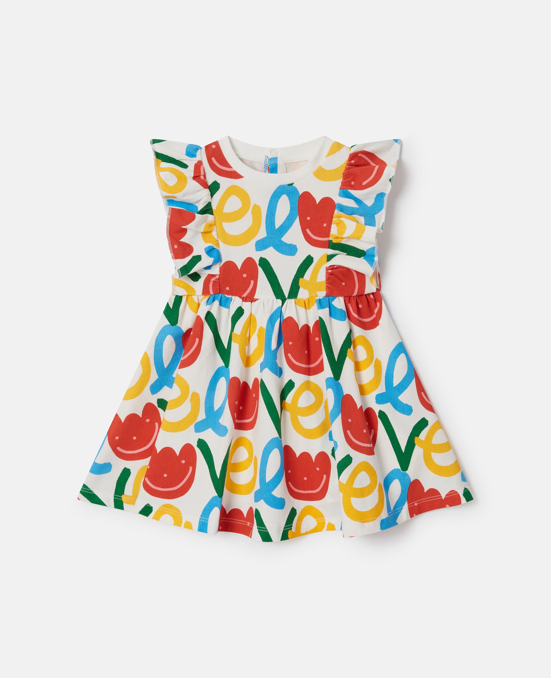 All-Over Floral Cotton Dress-White-medium