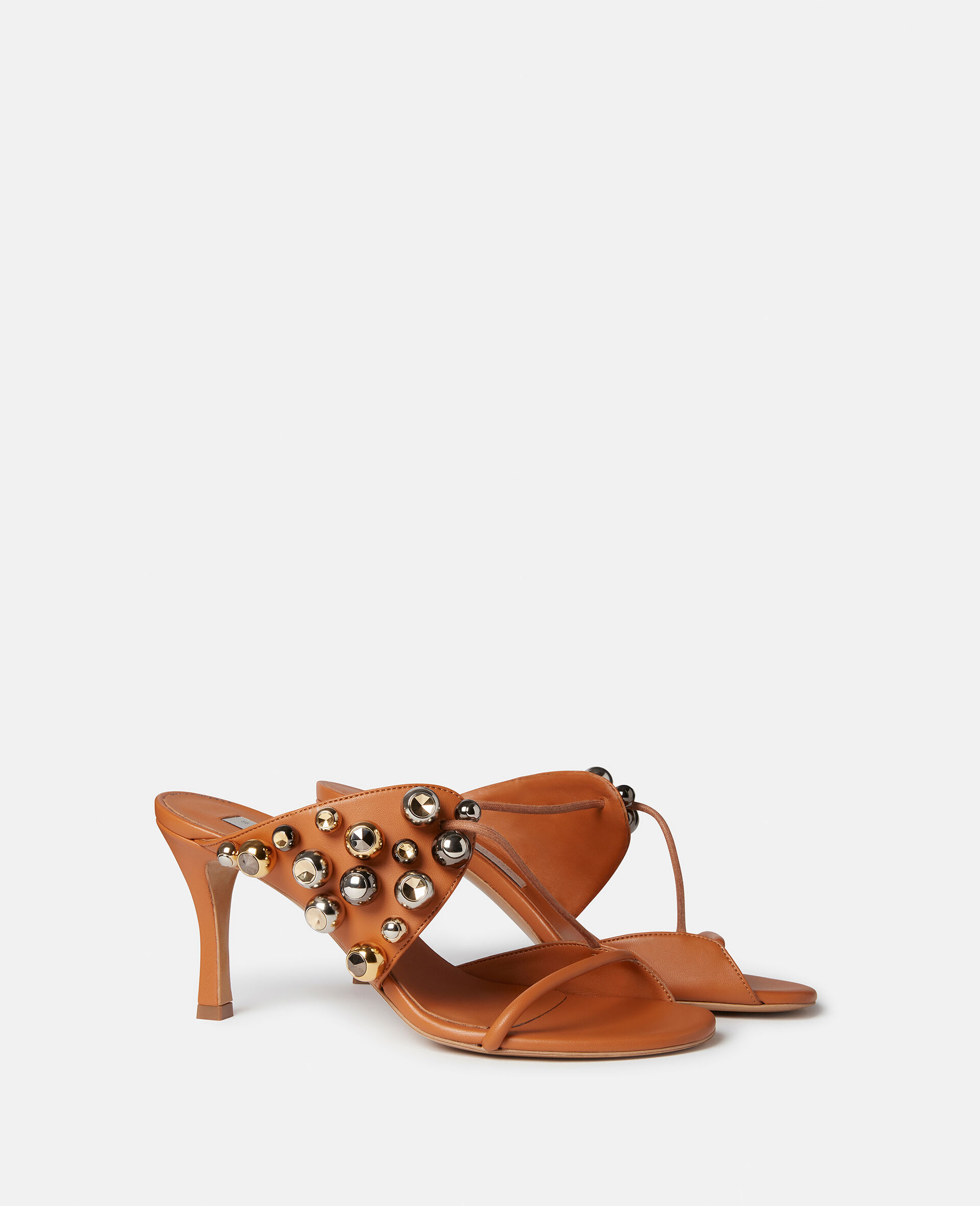 Stella 100 Lace-Up Stud Mules-Black-large image number 1