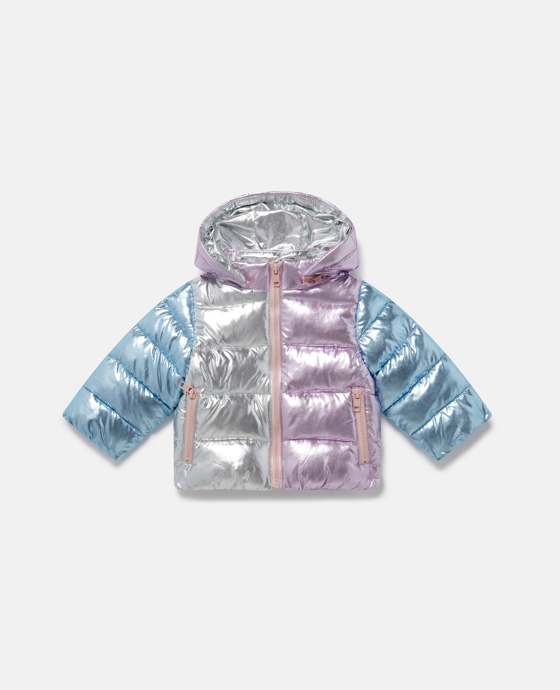 Metallic Puffer Coat-Multicolour-large image number 0