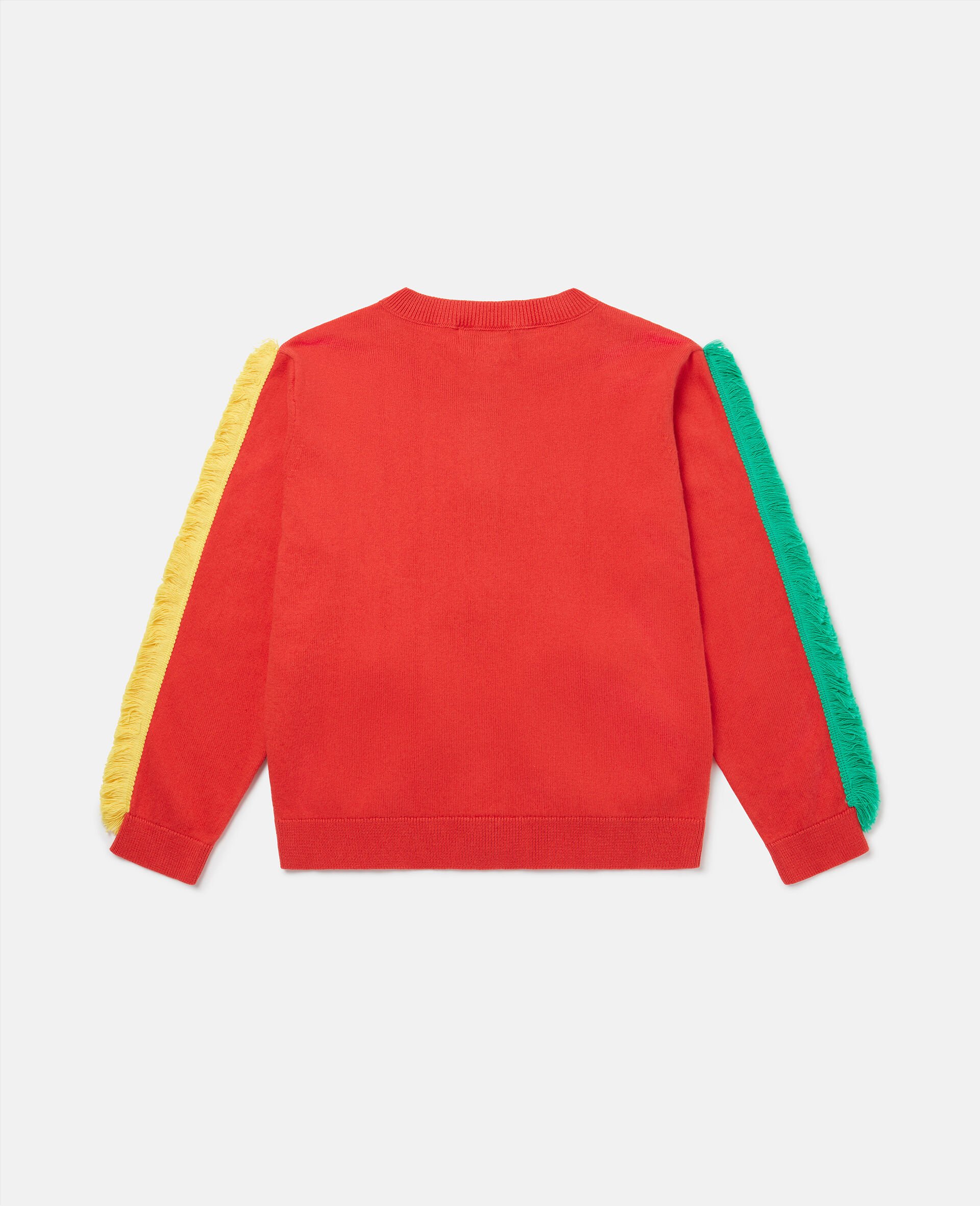 Fringed Heart Cardigan-Red-large image number 2