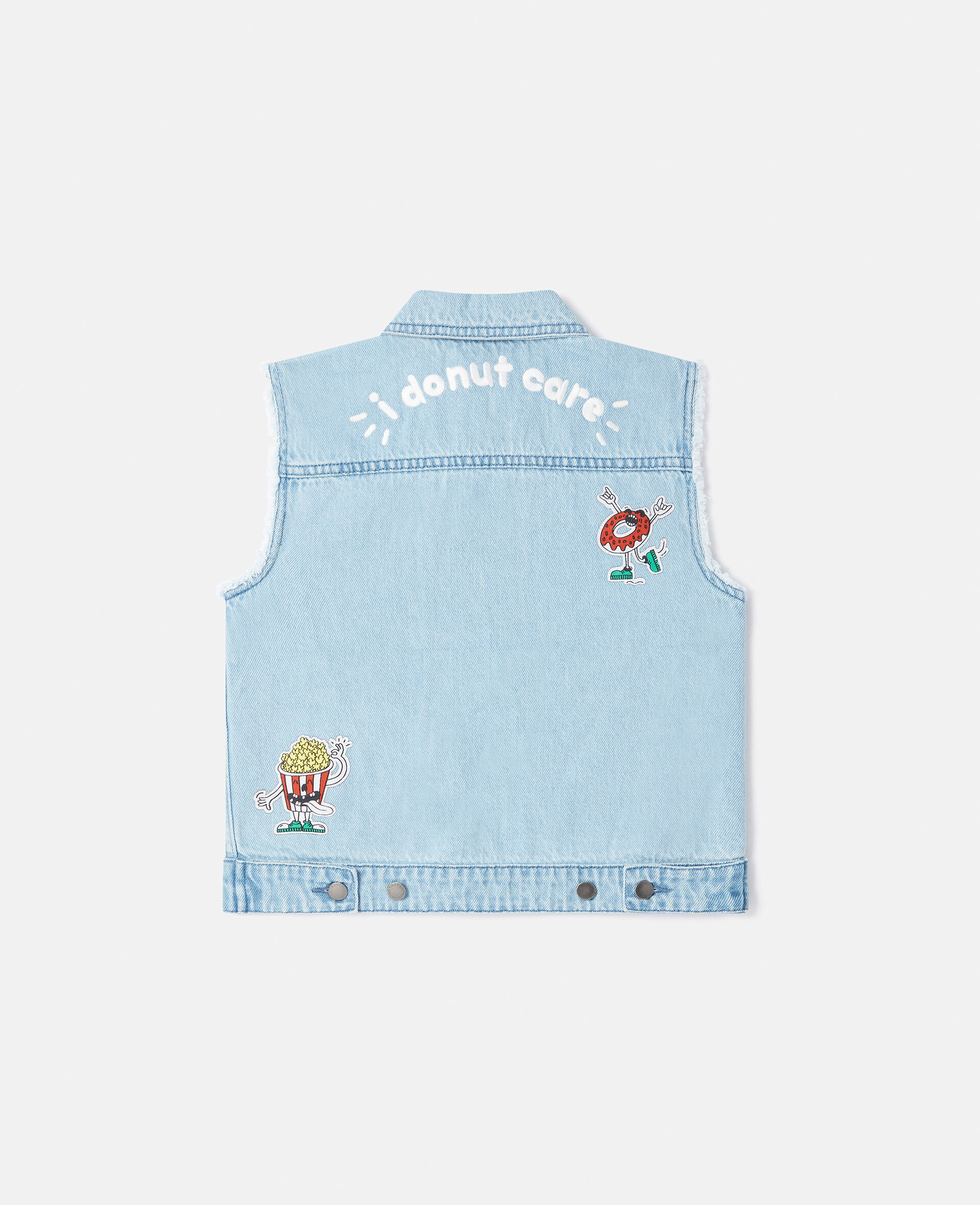 Fast Food Embroidery Denim Gilet-Multicolour-large image number 2