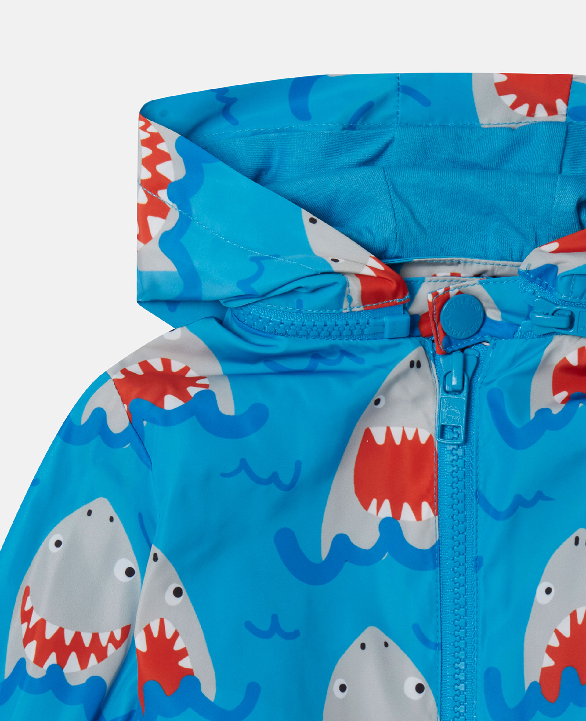 Shark Print Hooded Jacket-Multicolour-large image number 3