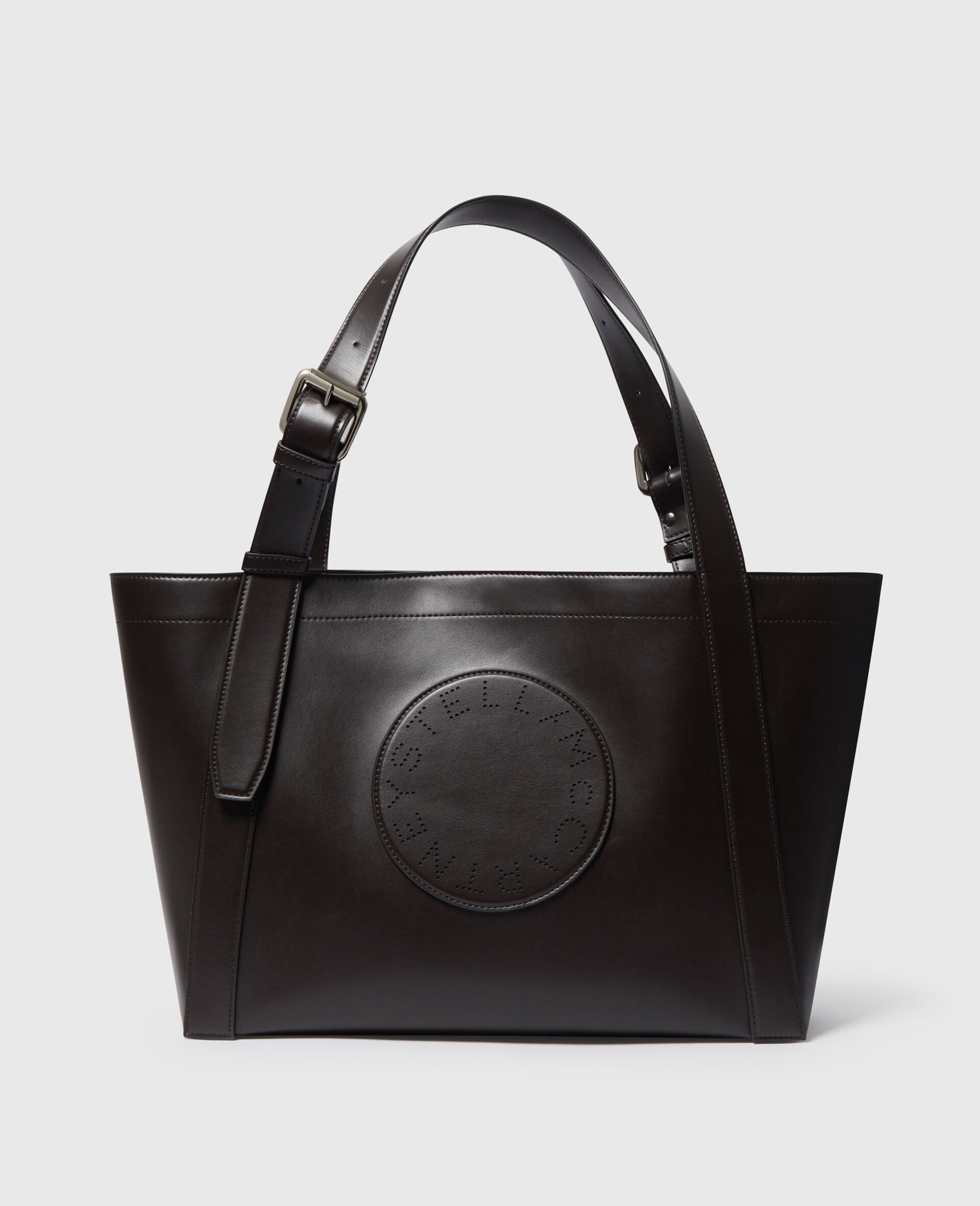 Logo Belt Crossbody Tote Bag-Brown-medium Logo Belt Crossbody Tote Bag-Brown-medium