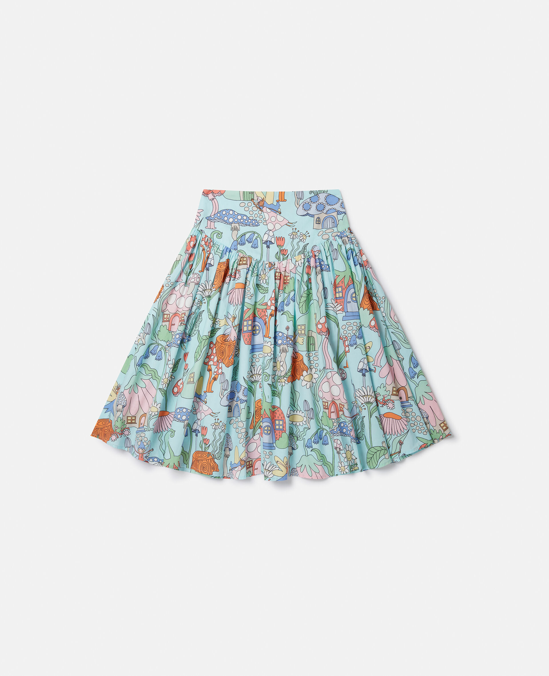 Woodland Print Pleated Skirt-Green-large image number 0