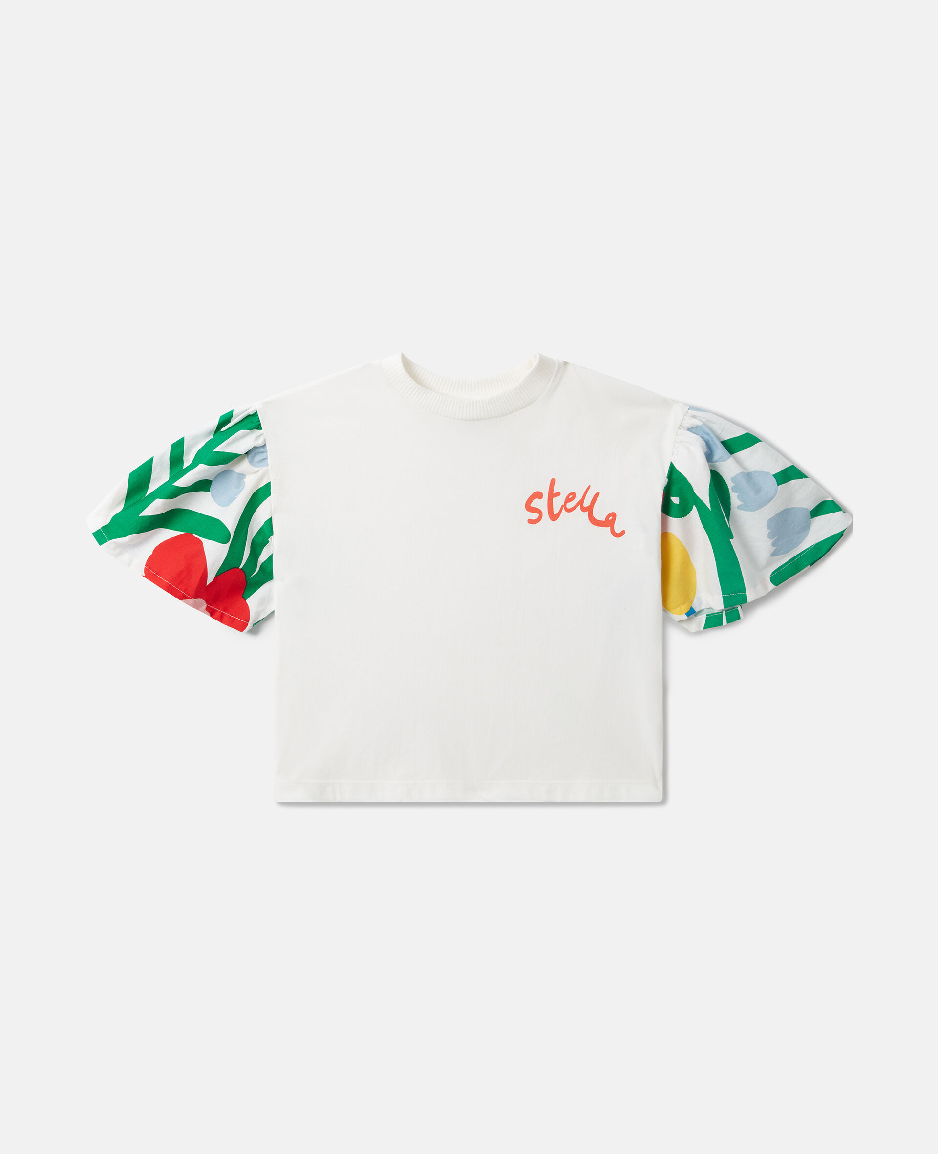 Maglietta con Maniche Tye-Dye-Bianco-medium